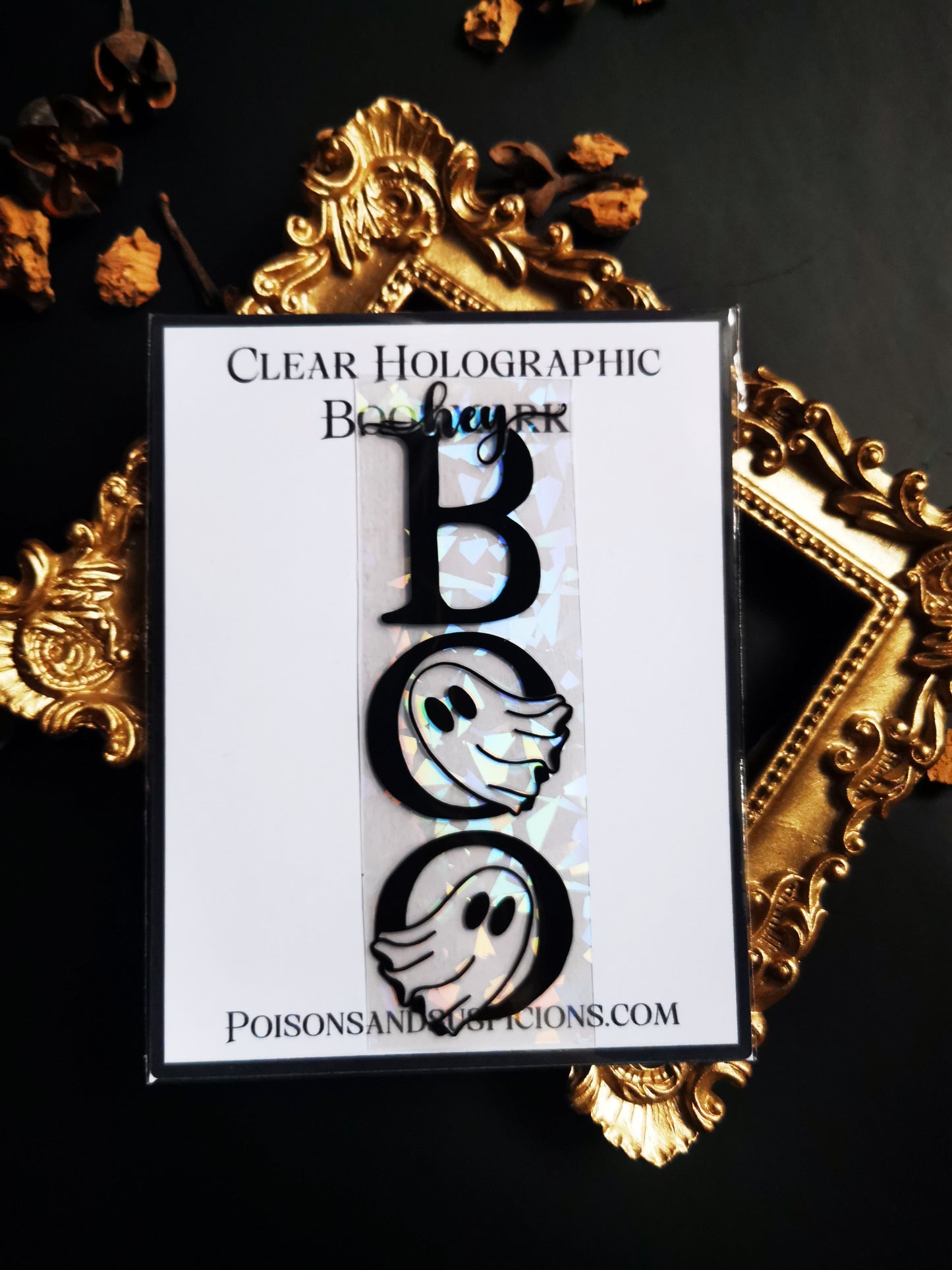 Marque-Page Transparent et Holographique "Hey Boo Ghosts"