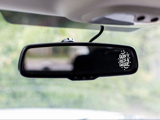 Rearview Decals Stickers "Don't Hex & Drive"