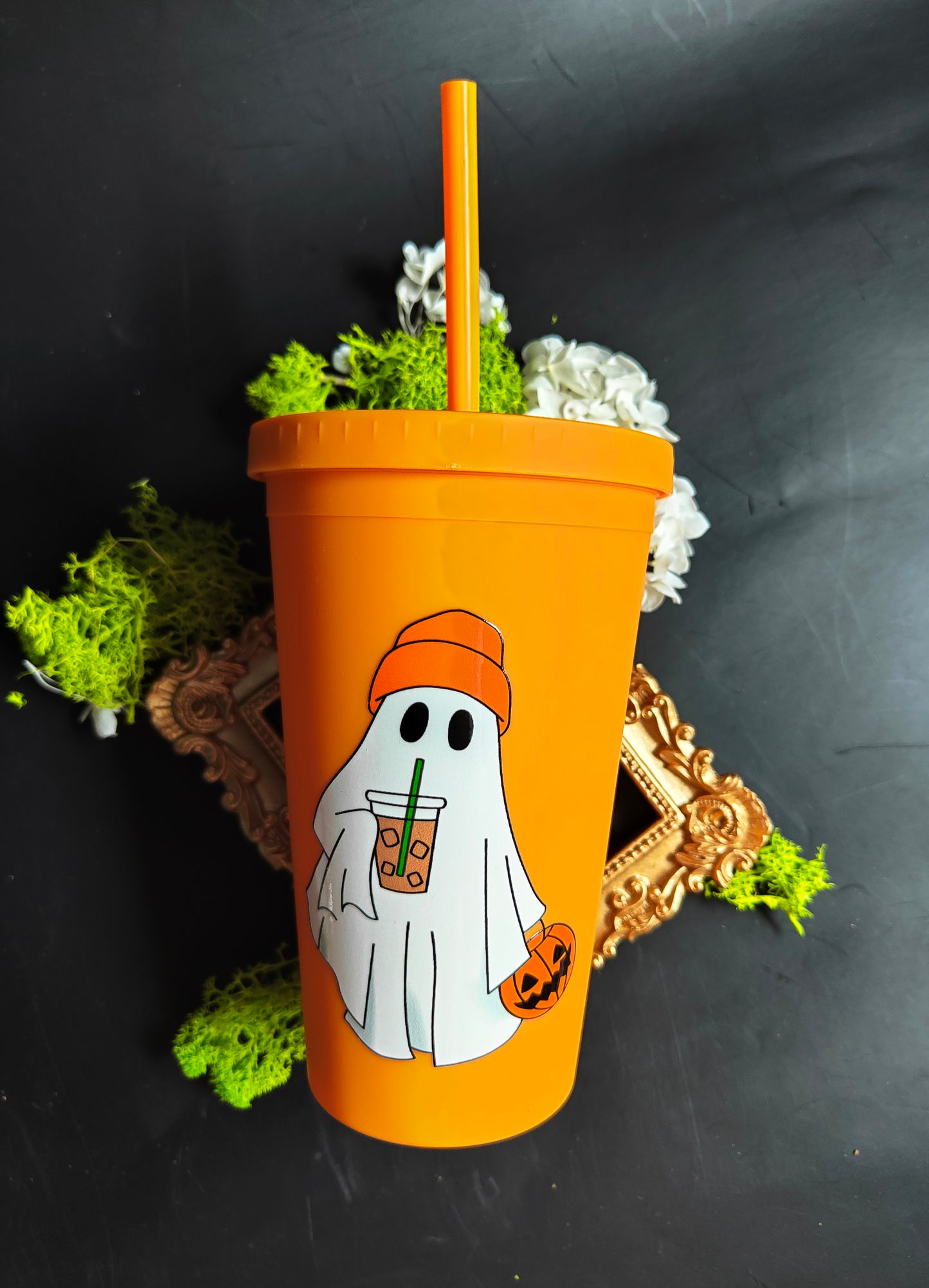 Orange Cup - Halloween Ghost