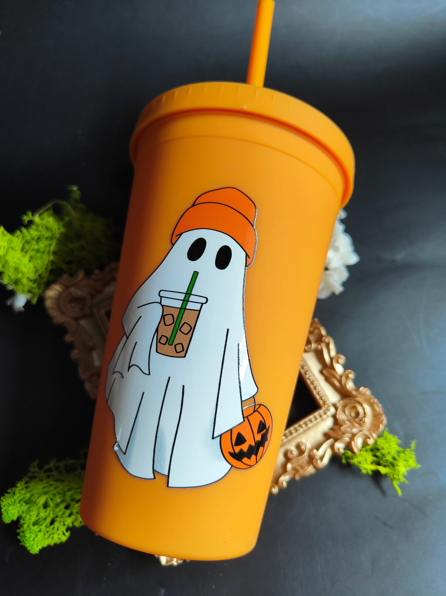 Orange Cup - Halloween Ghost