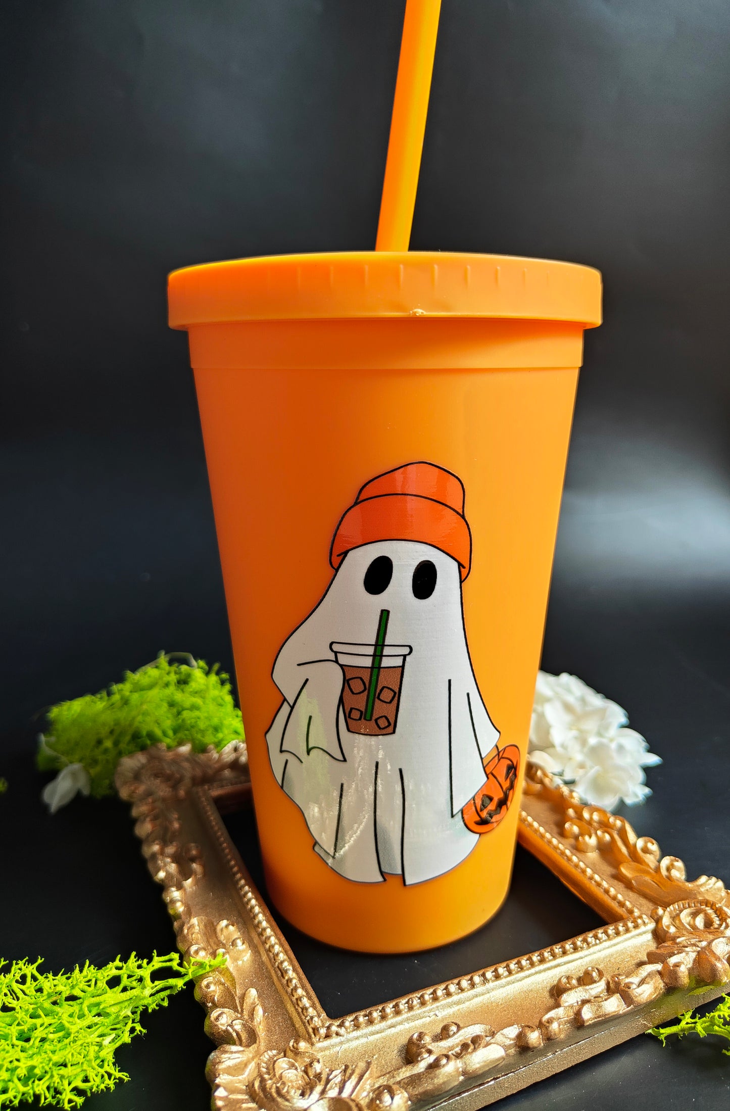 Orange Cup - Halloween Ghost