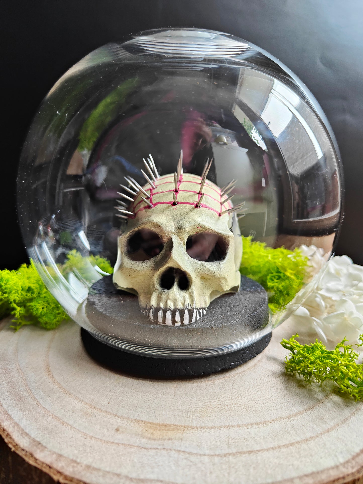 Skull Glass Globe "Cinema" Horror