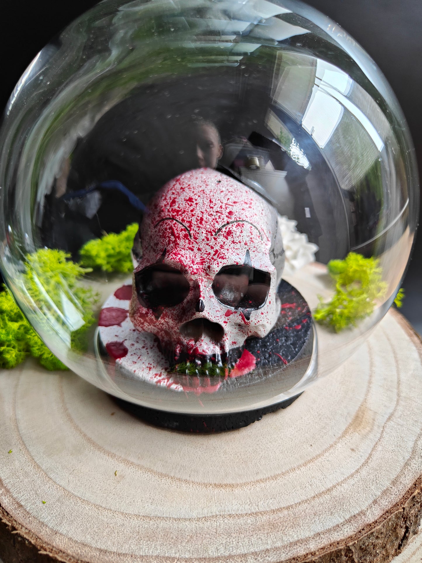 Skull Glass Globe "Cinema" Horror