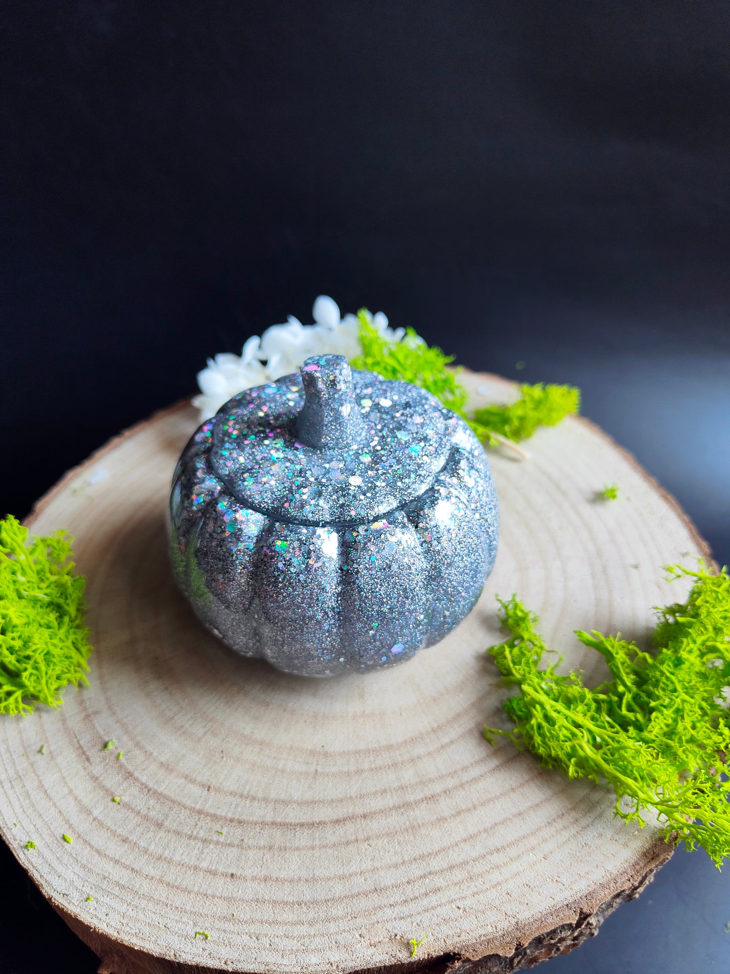 Small Pumpkin Jar with Lid - Super Glitter