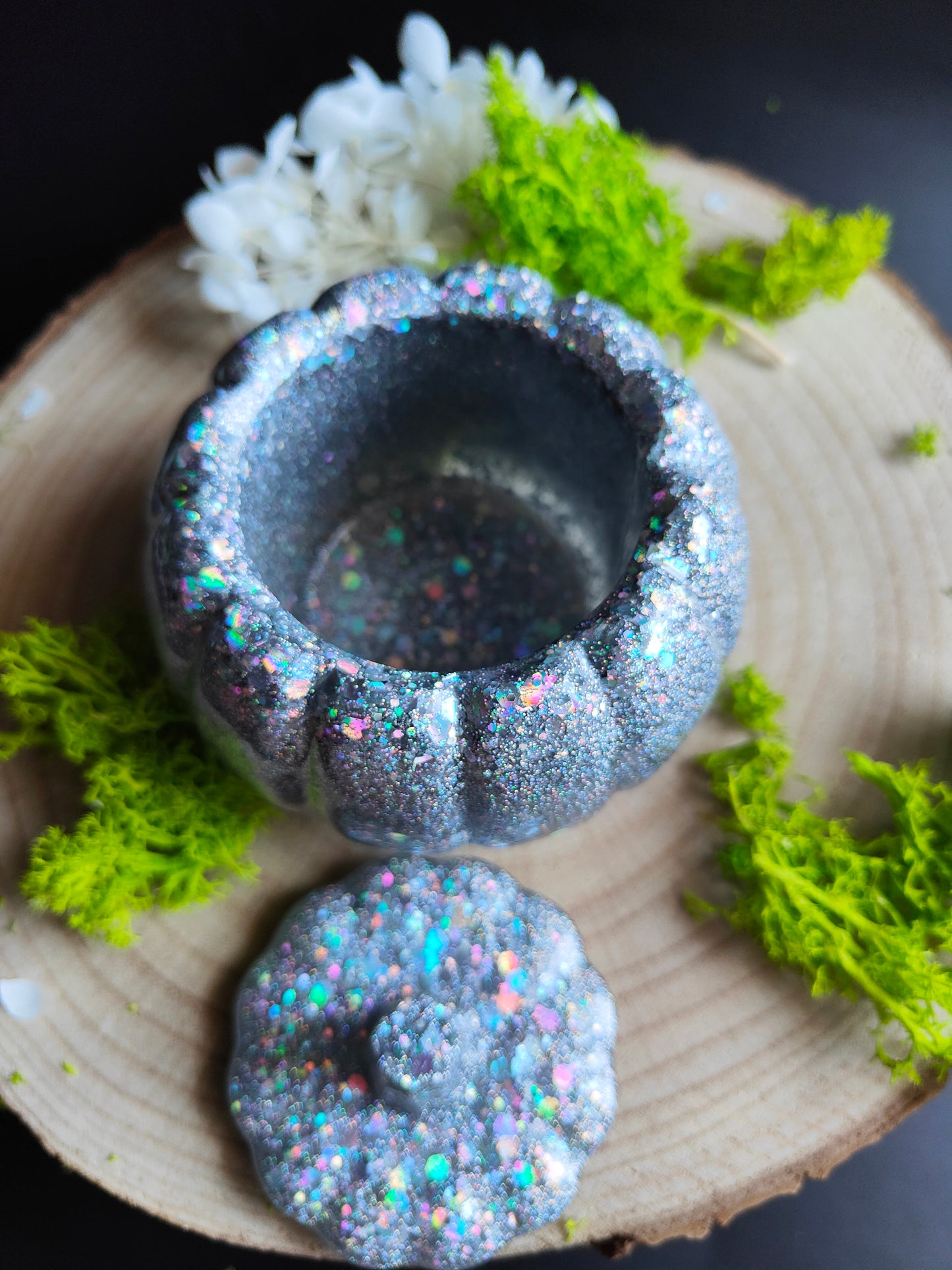 Small Pumpkin Jar with Lid - Super Glitter