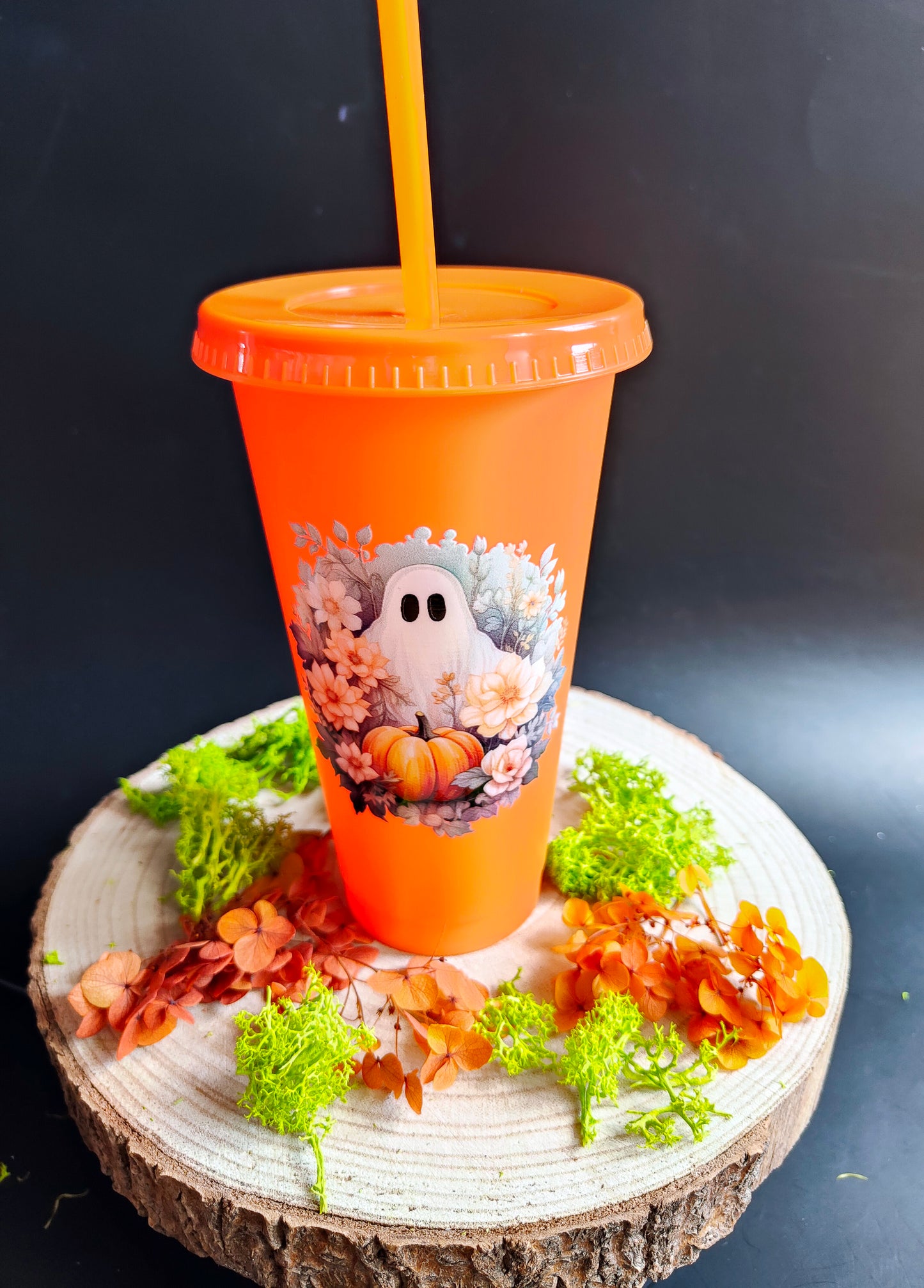 Orange Cup - Halloween Ghost