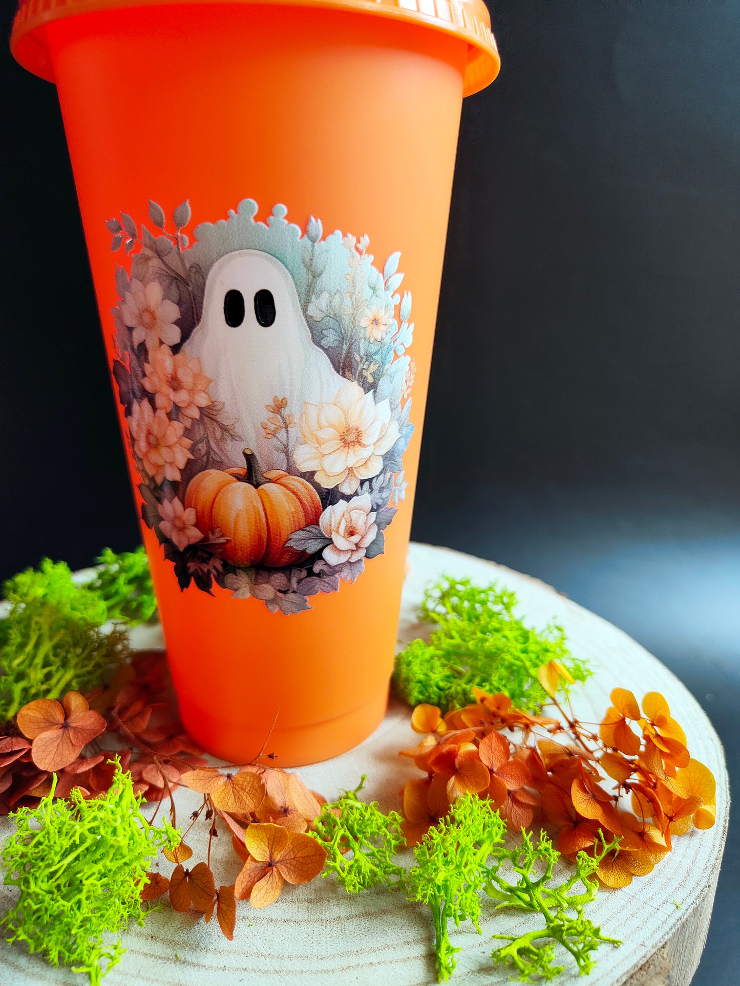 Orange Cup - Halloween Ghost