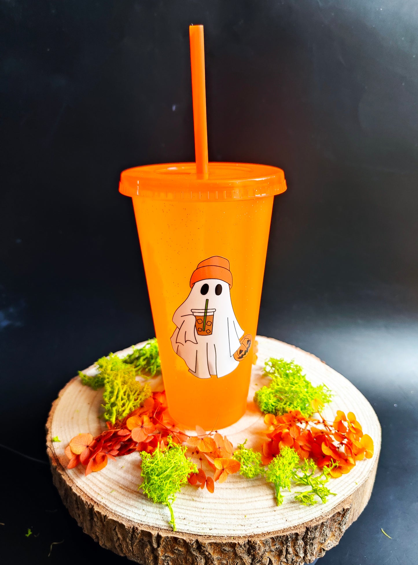 Orange Cup - Halloween Ghost