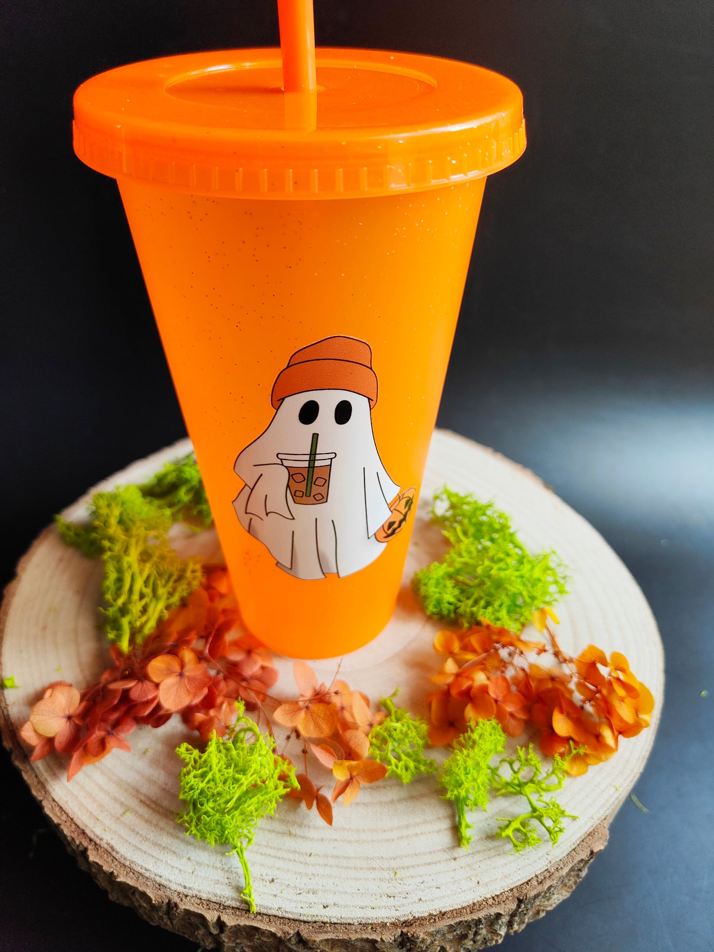 Orange Cup - Halloween Ghost