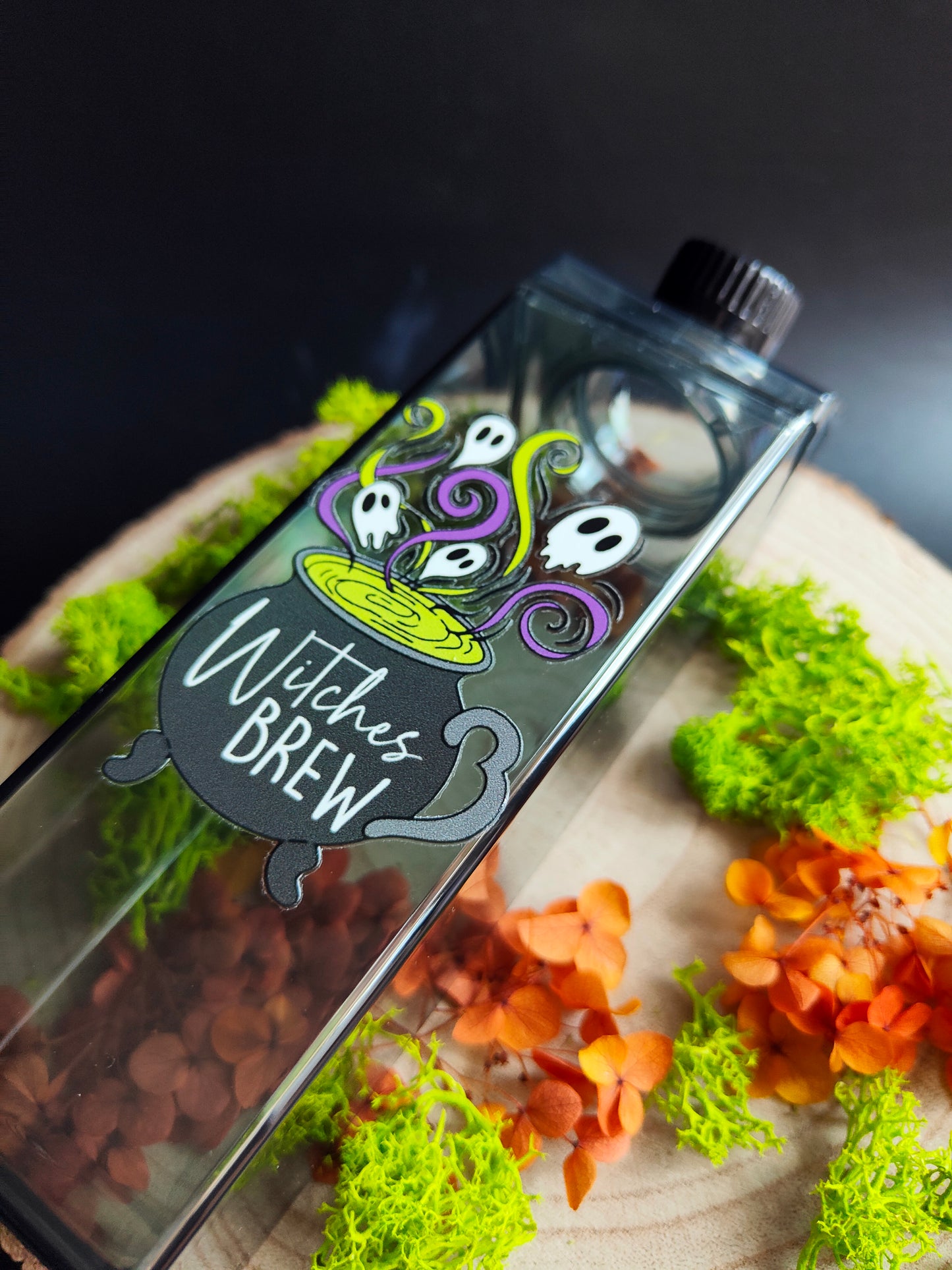 Green Milk Brick Style Bottle - "Spooky Season Ghost"