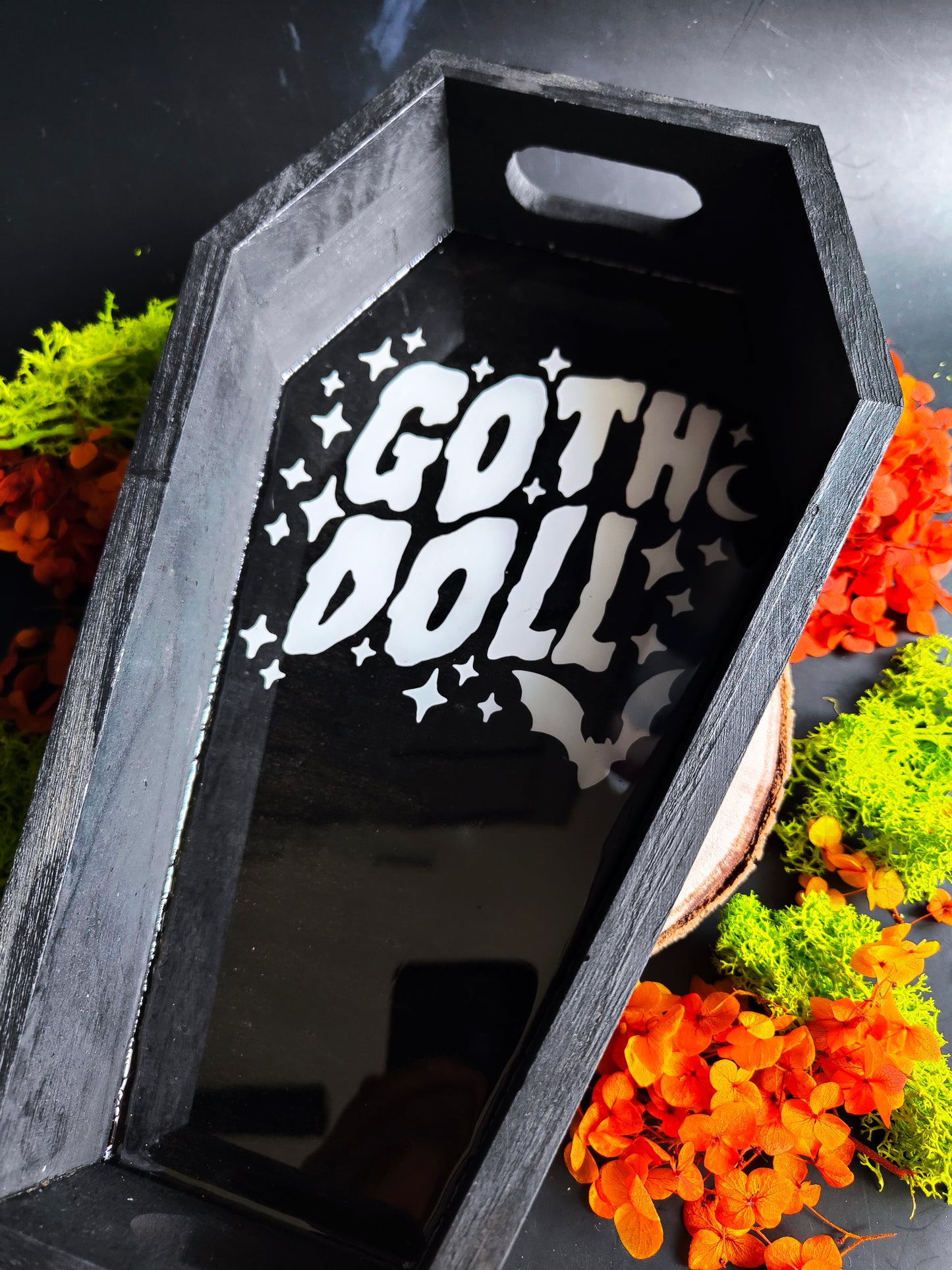 Black "Goth Doll" Coffin Tray