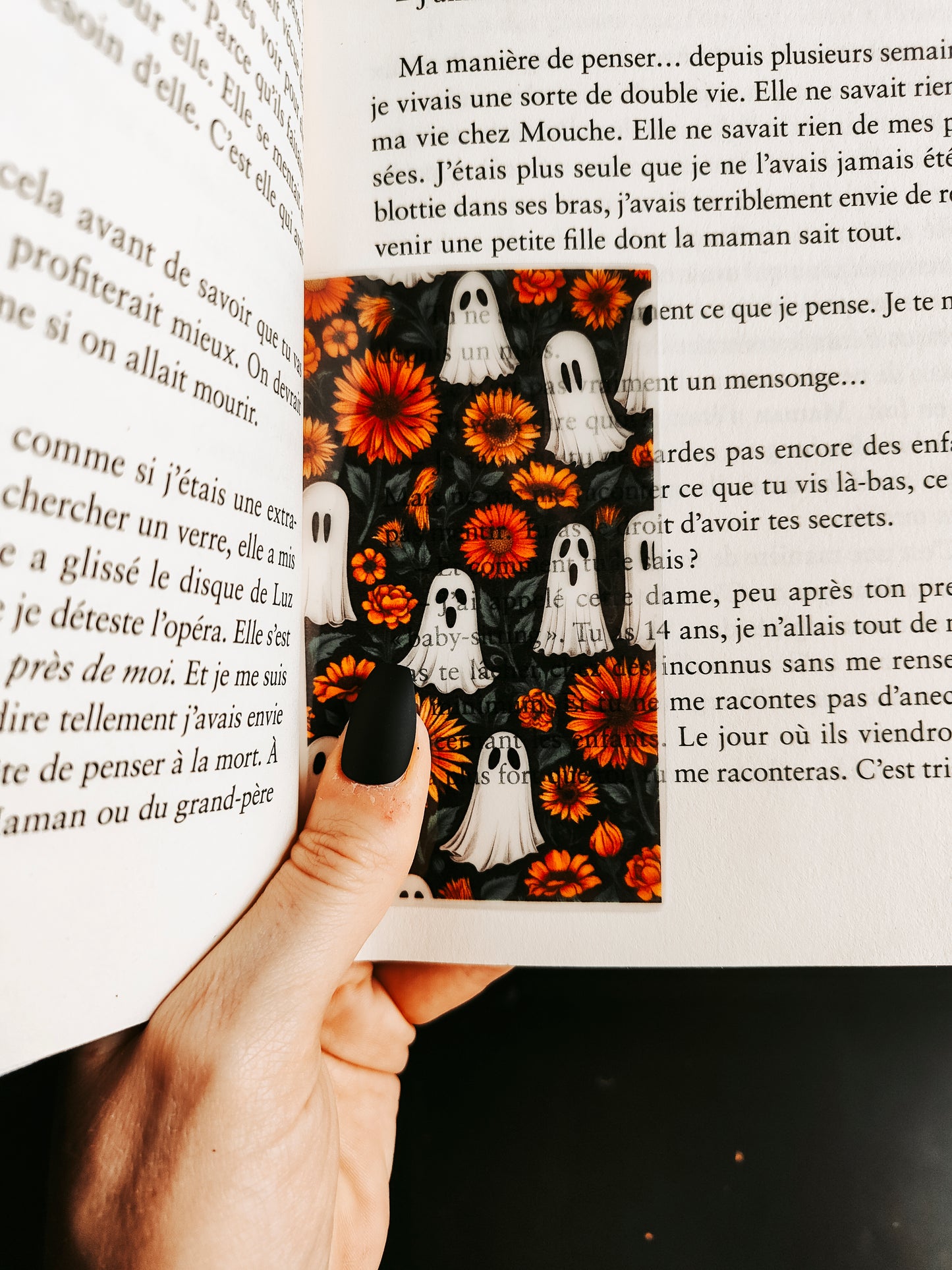 Translucent Bookmark "Flowers &amp; Ghosts"