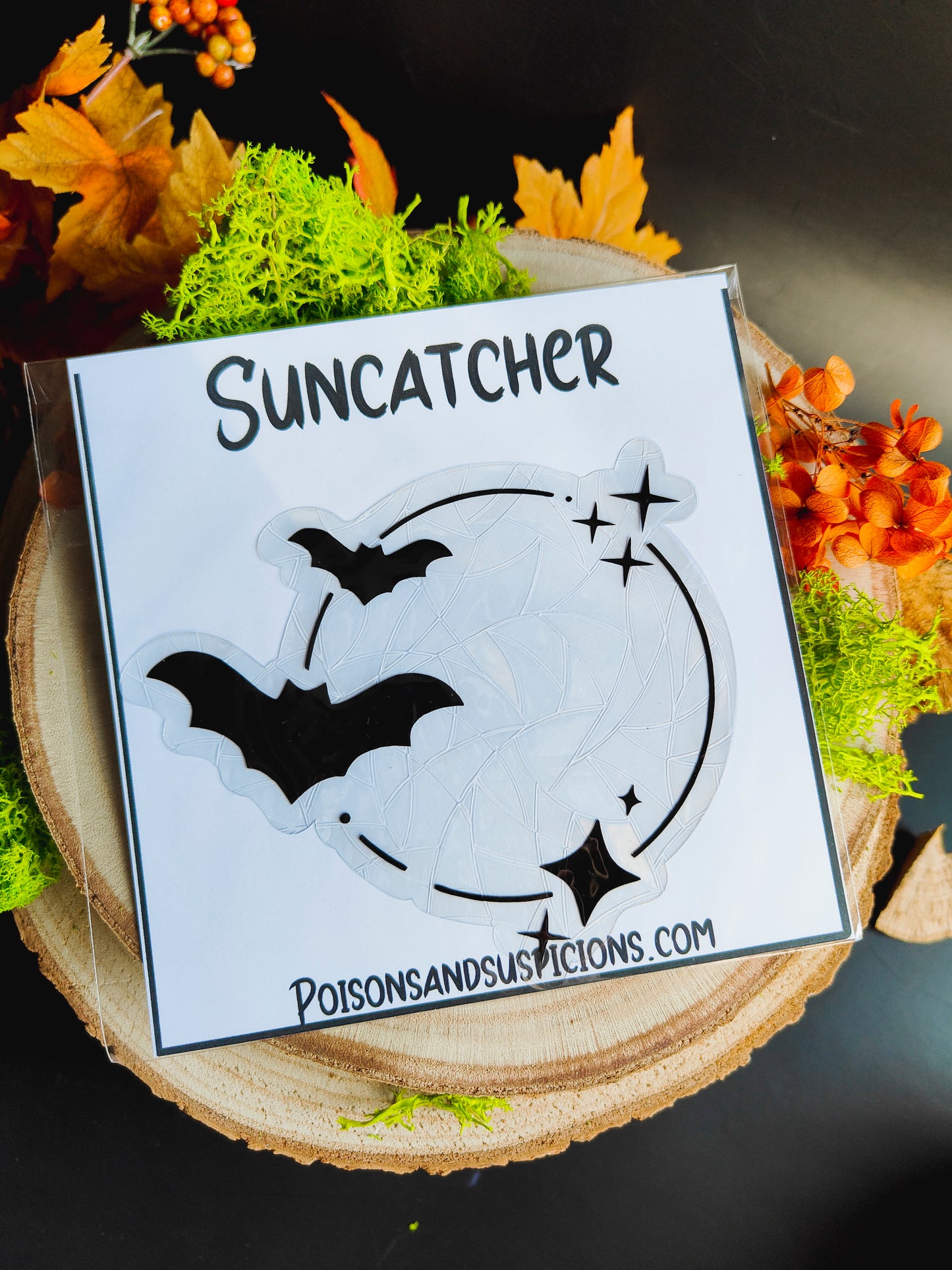 Suncatcher "Moon &amp; Bats"