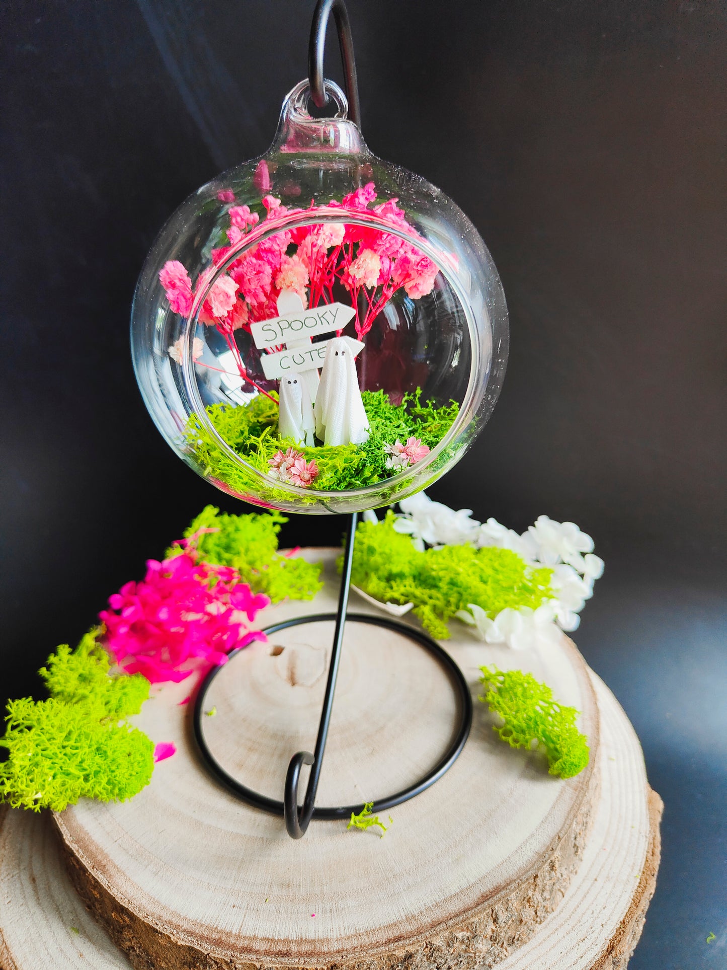 Adopt a Ghost - Hanging Ball - Pink Flowers