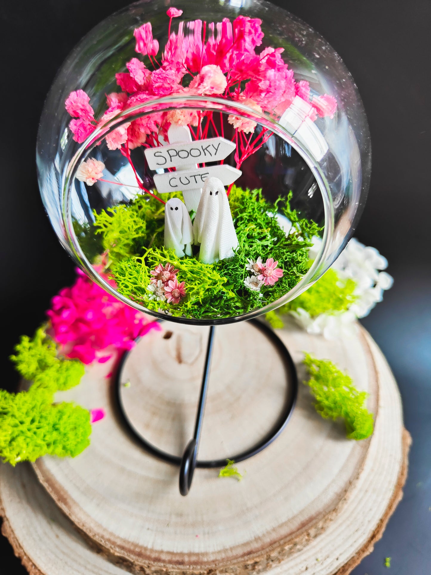 Adopt a Ghost - Hanging Ball - Pink Flowers