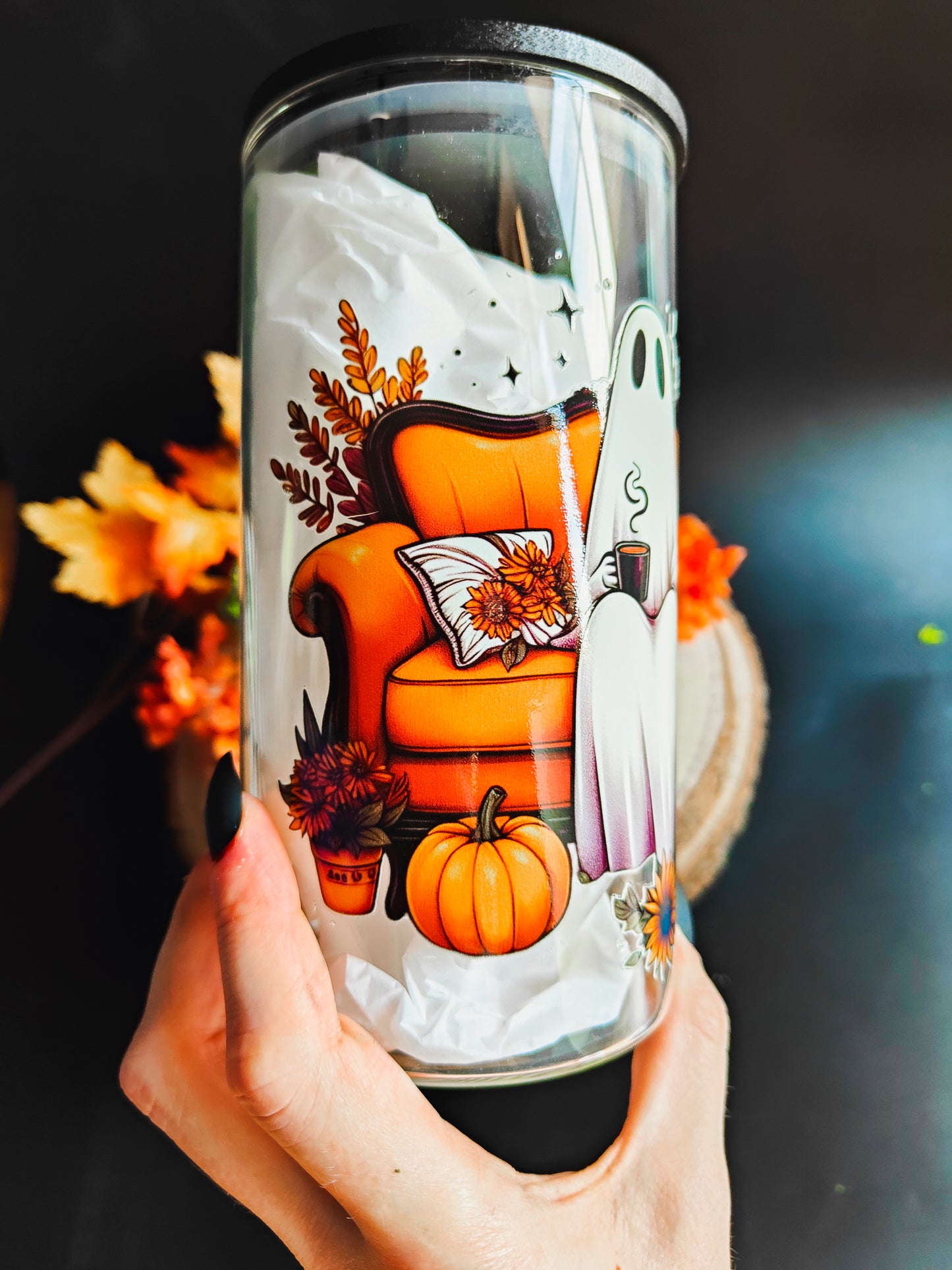 "Cosy Ghost" Glass Storage Jar