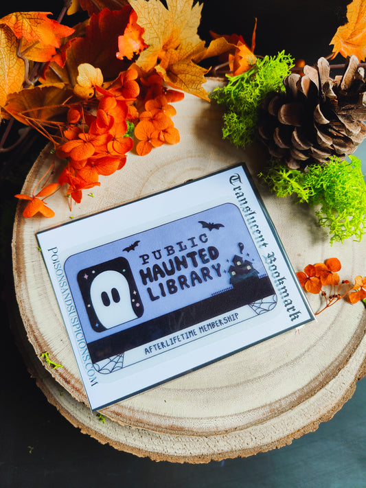 Translucent Bookmark "Ghost Library Card"