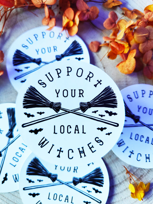 Stickers Autocollant Brillant "Support your Local Witch"