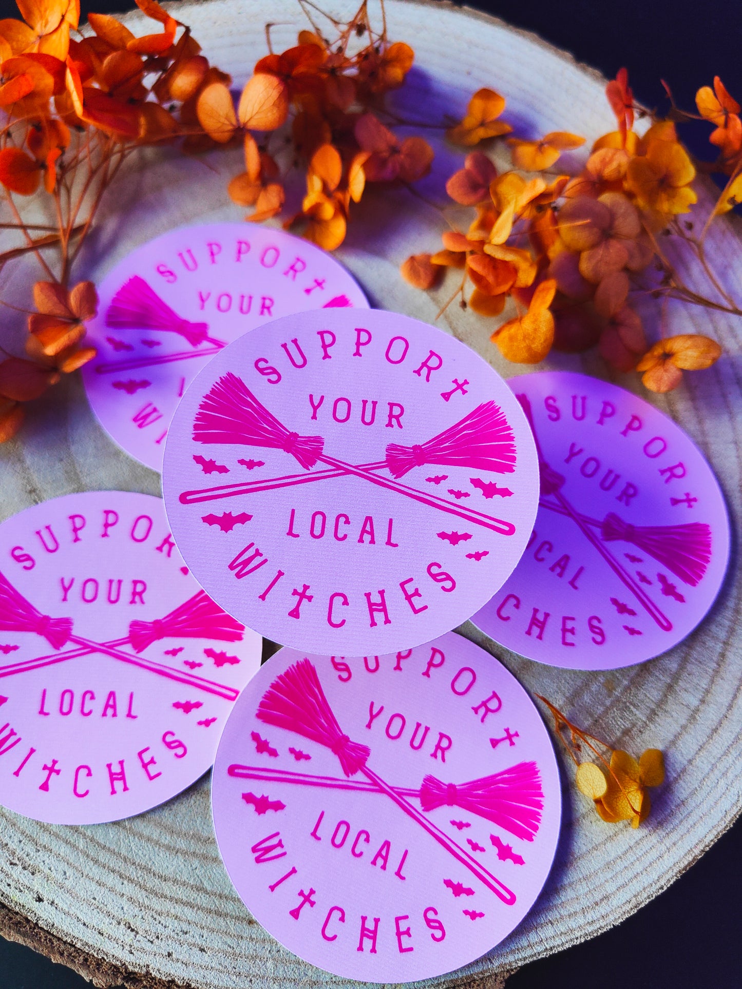 Glossy Stickers "Support your Local Witch"