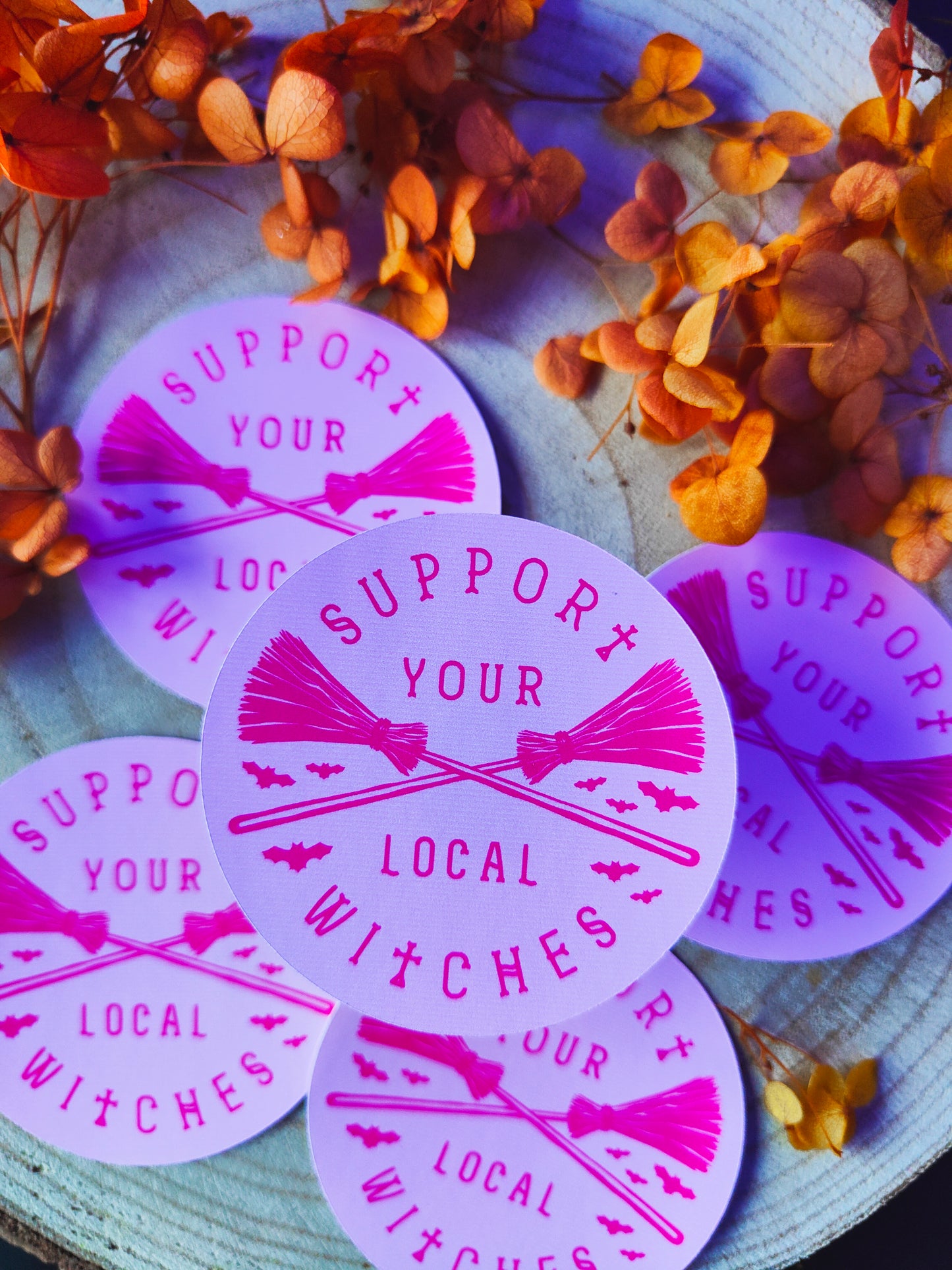 Glossy Stickers "Support your Local Witch"