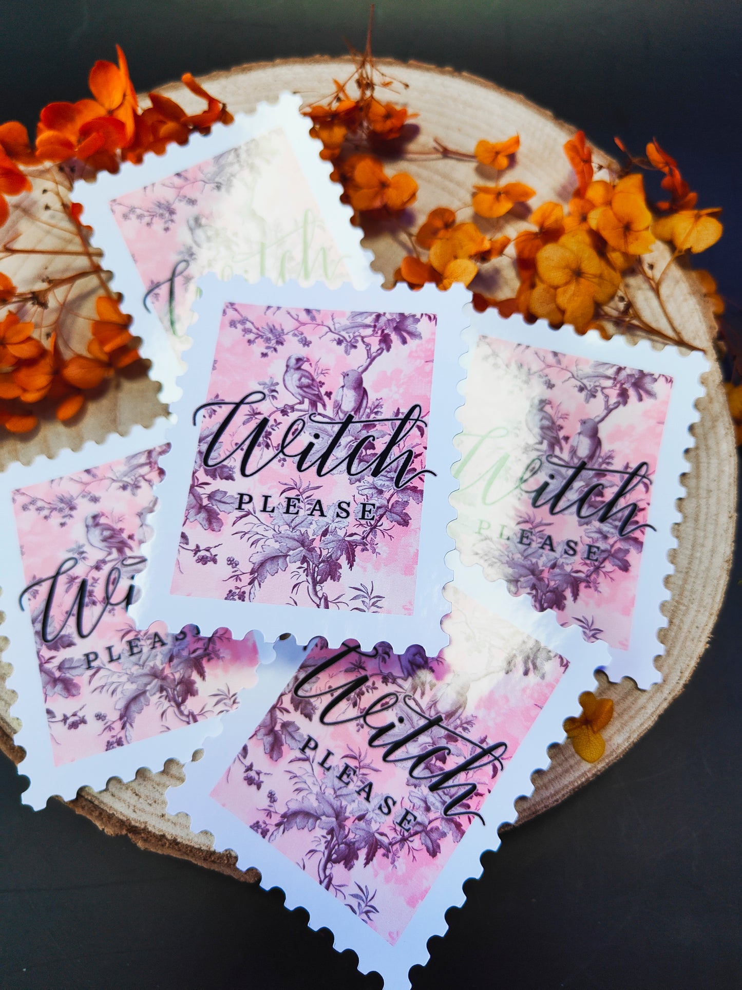 Glossy Self-Adhesive Stickers "Witchy Floral Stamp"