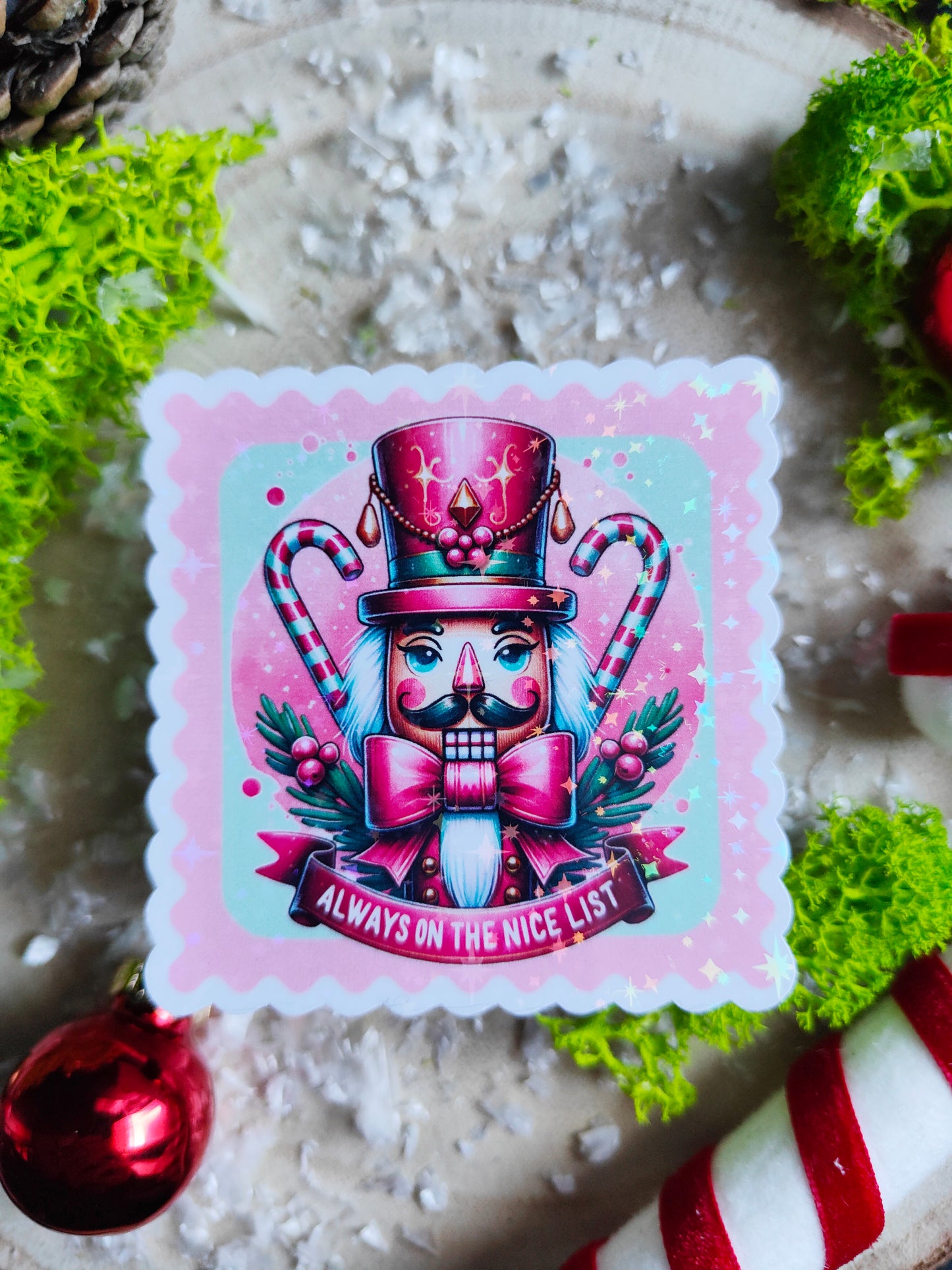 Holographic Sticker "Nice List"