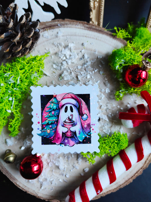 Holographic Sticker "Santa Ghost"