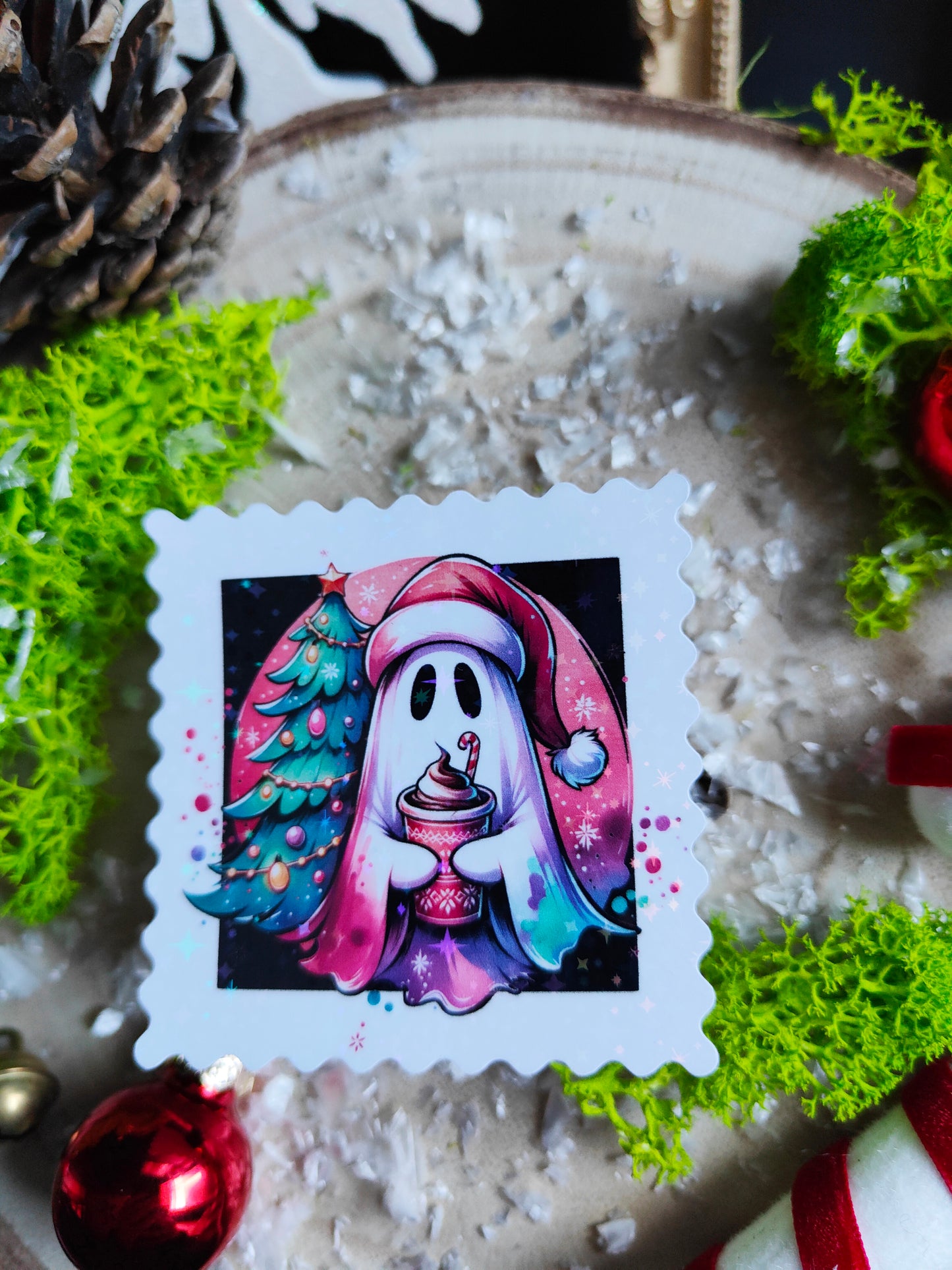 Holographic Sticker "Santa Ghost"