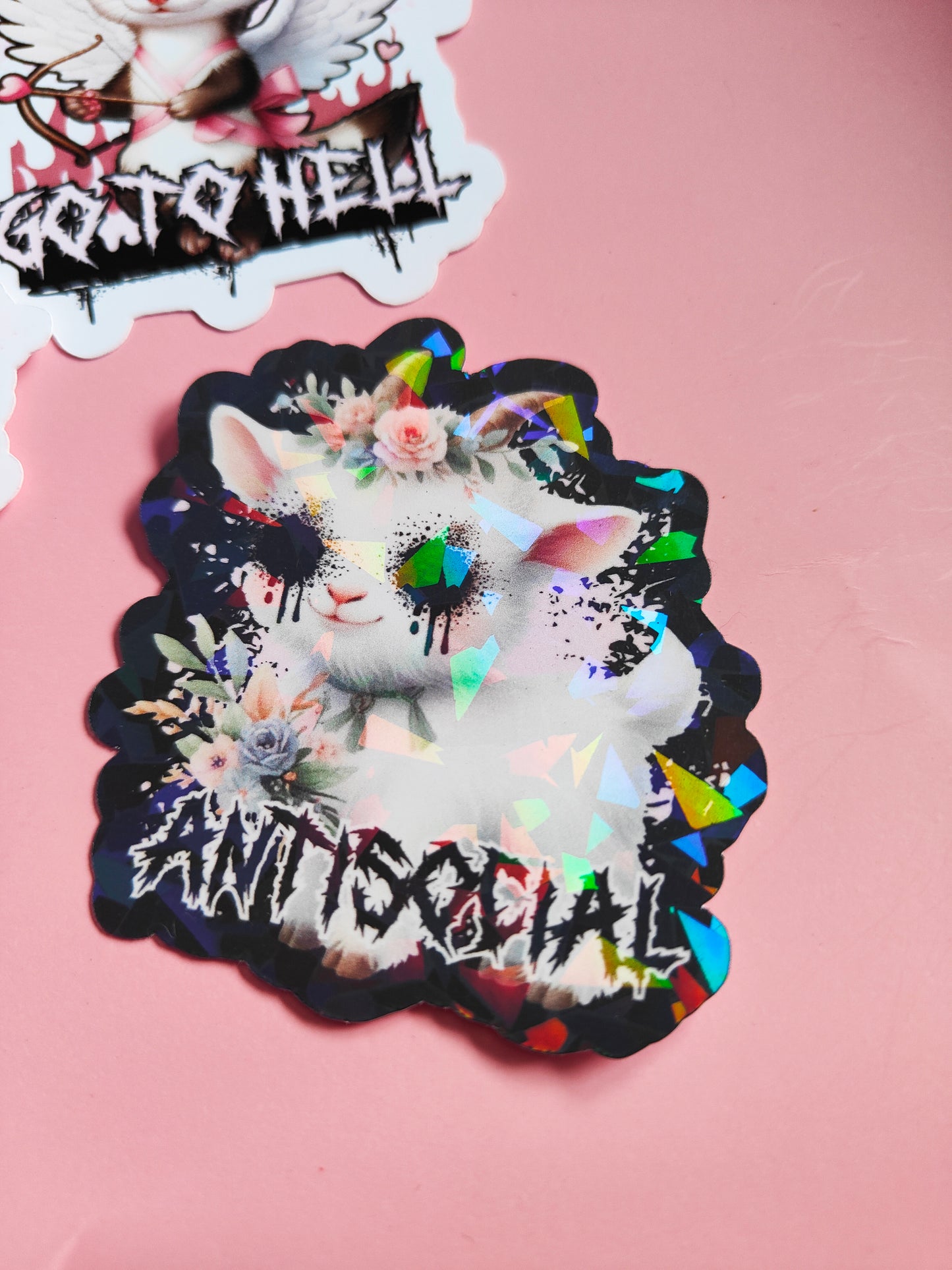 Stickers "Antisocial" Dark Kawaii/Dark Humor - Glossy or Holographic