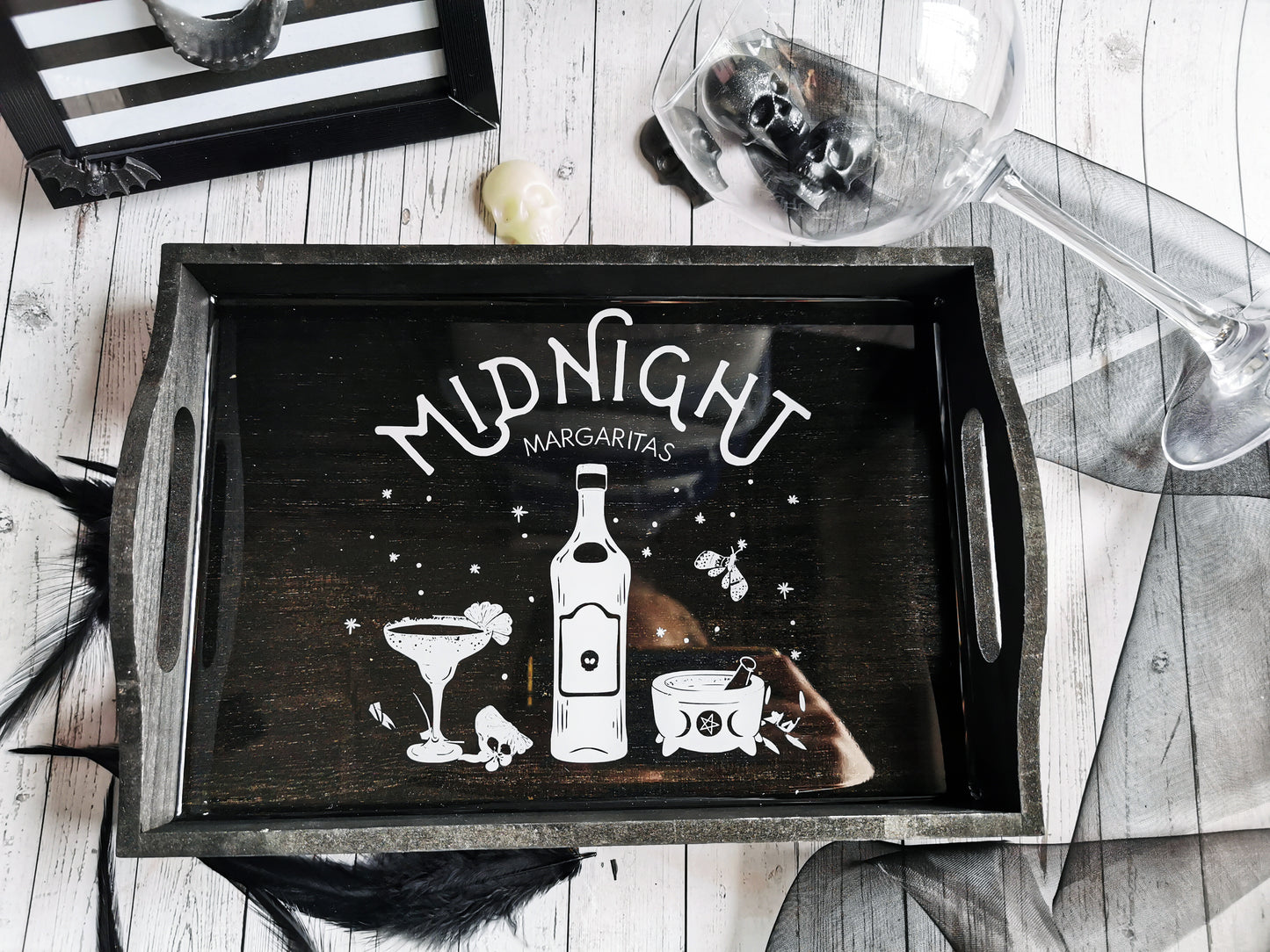 Black “Midnight Margaritas” tray