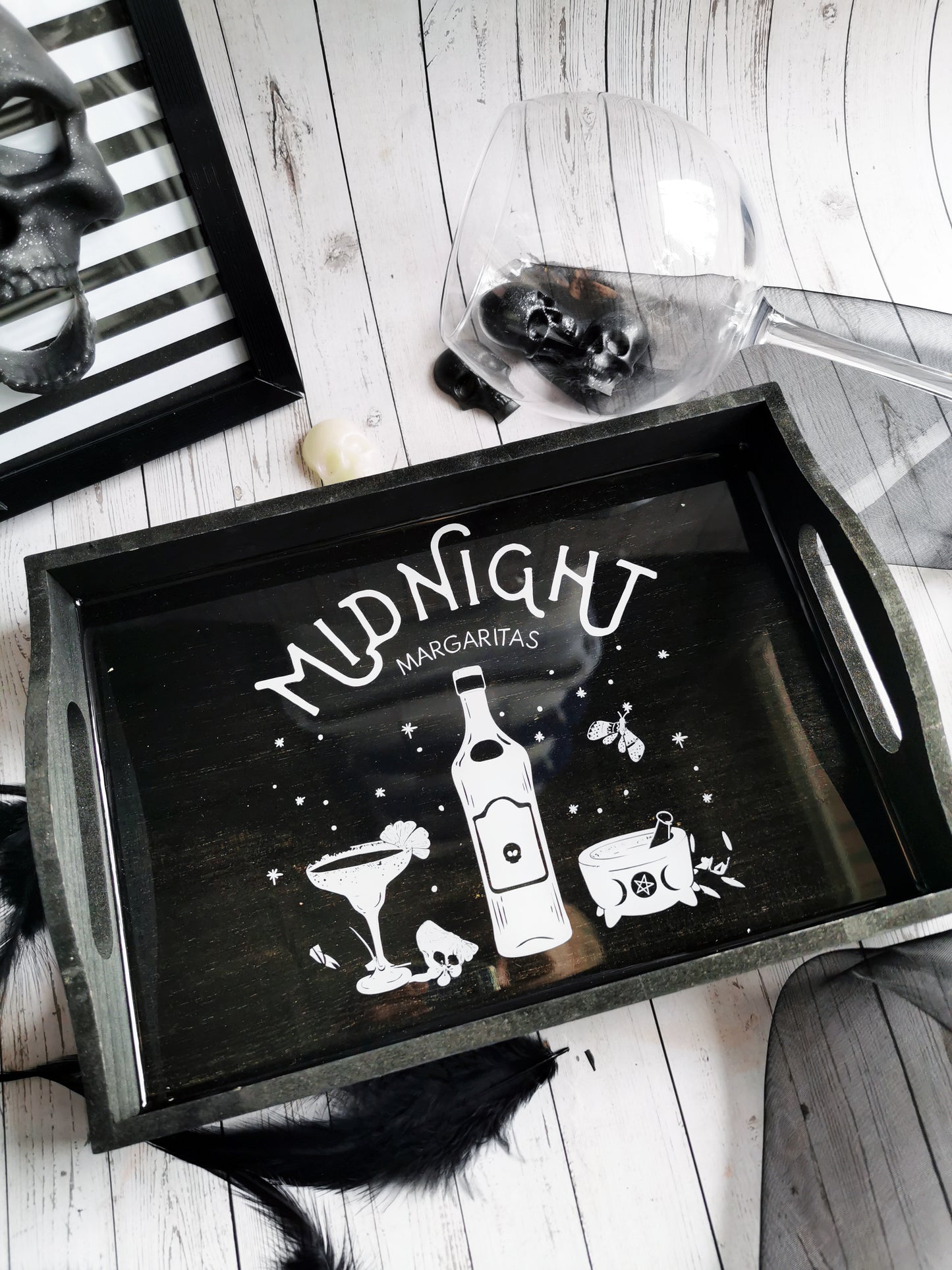 Black “Midnight Margaritas” tray