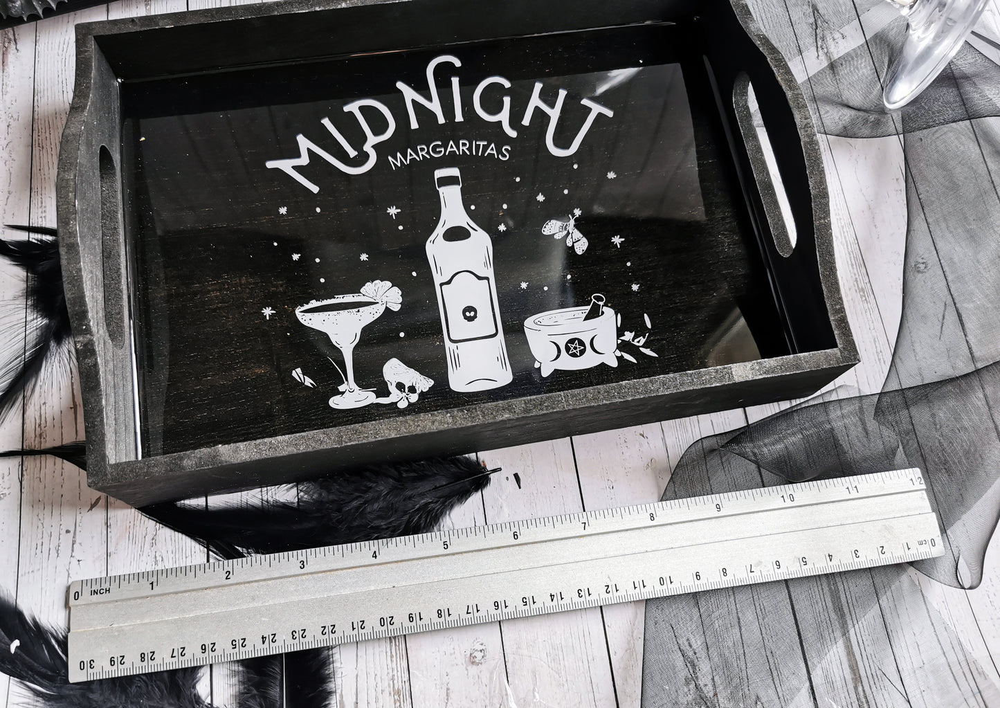 Black “Midnight Margaritas” tray