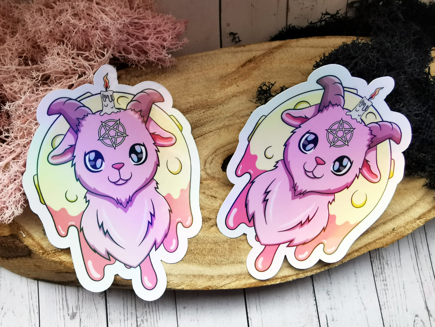 Holographic Stickers "Cute Baphomet"