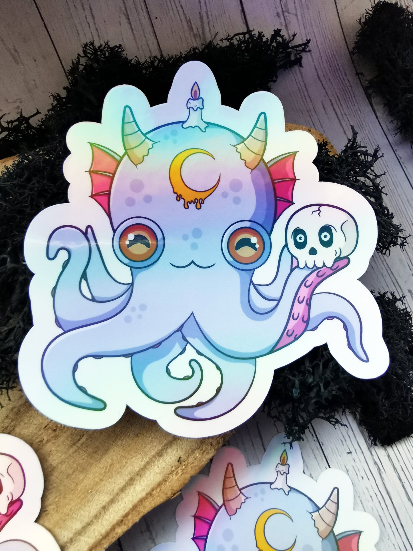 Holographic Stickers "Octopus Baphomet"