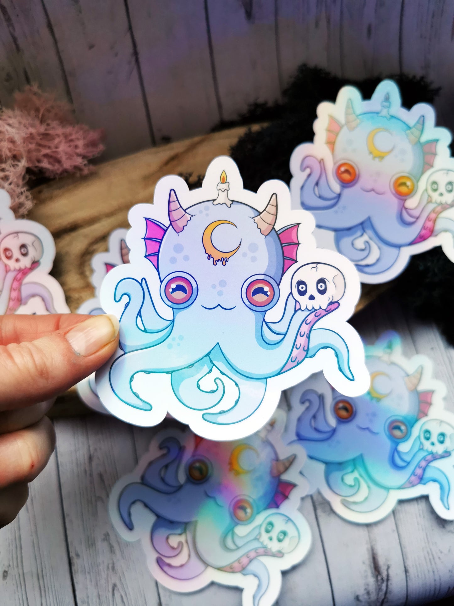 Stickers Holographic "Octopus Baphomet"