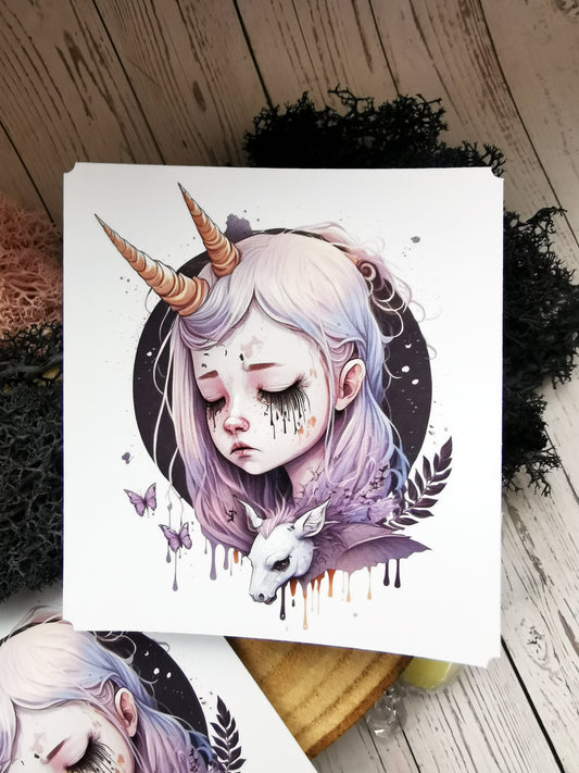 Stickers "Sad Unicorn Girl"