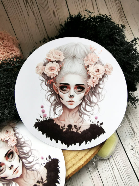 “Skull Flower Girl” Stickers