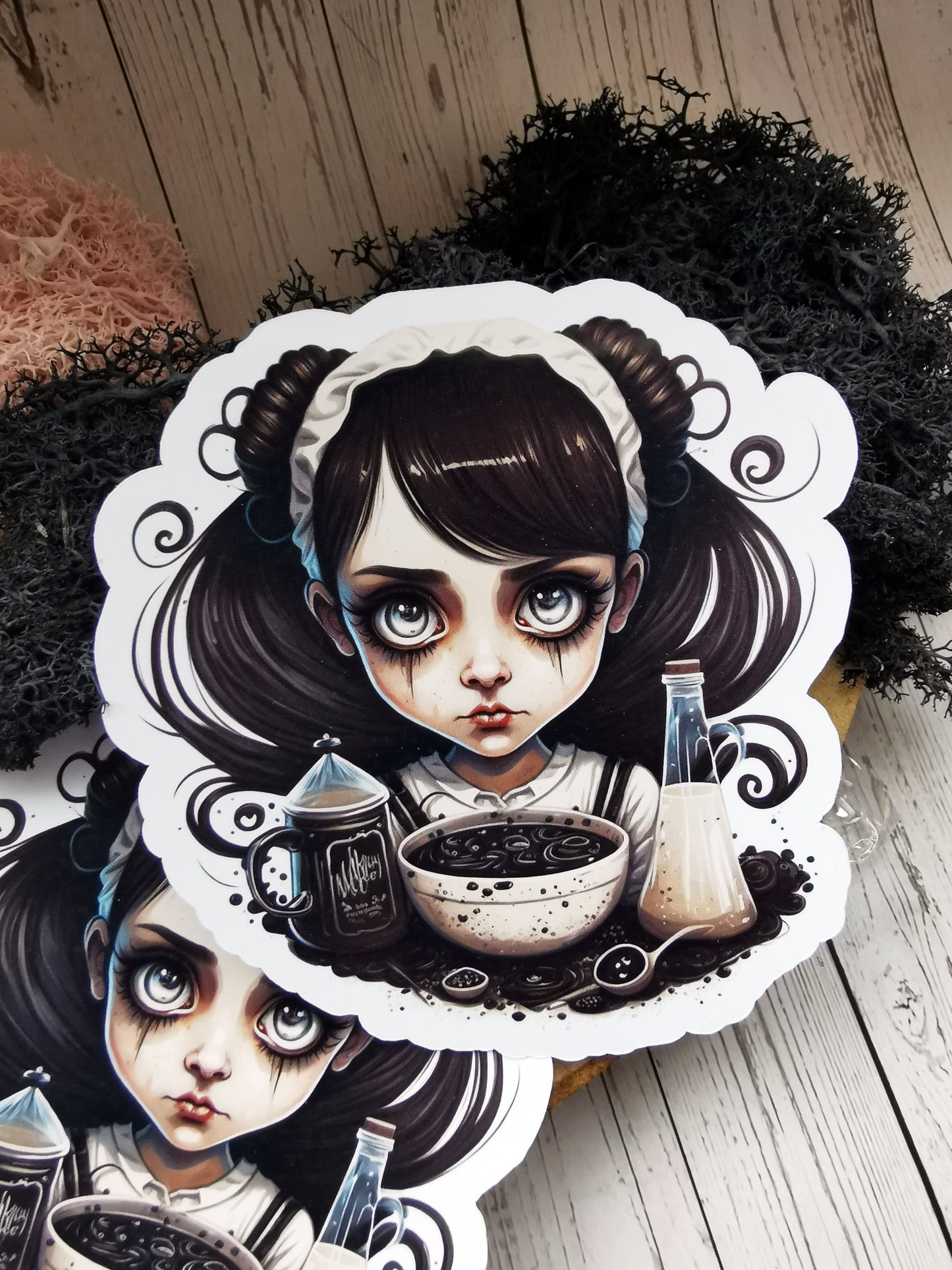 Creepy Breakfast Girl Stickers