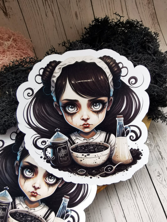 Stickers Creepy Breakfast Girl