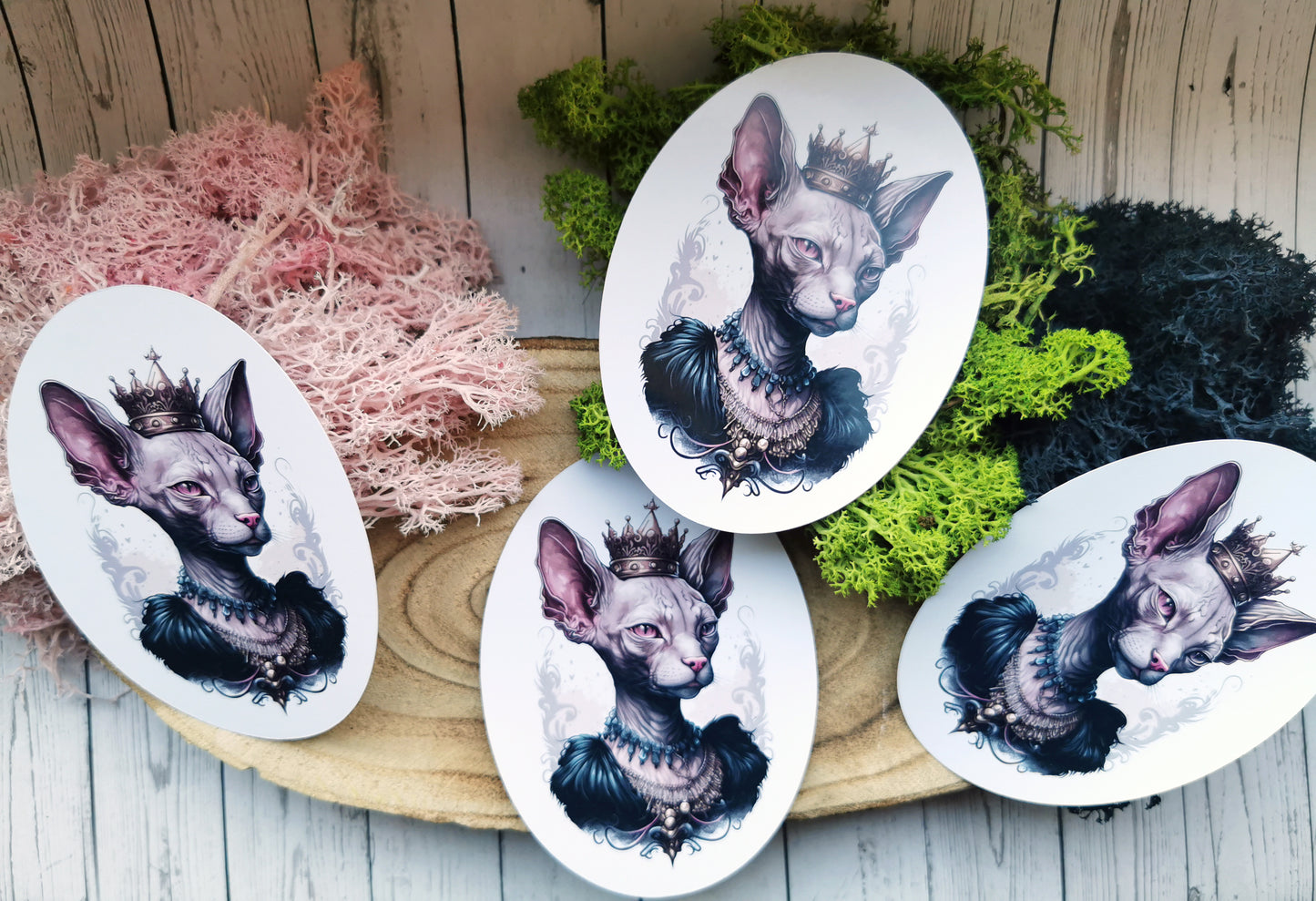 Stickers "Sphynx Cat Queen Lady Portrait"