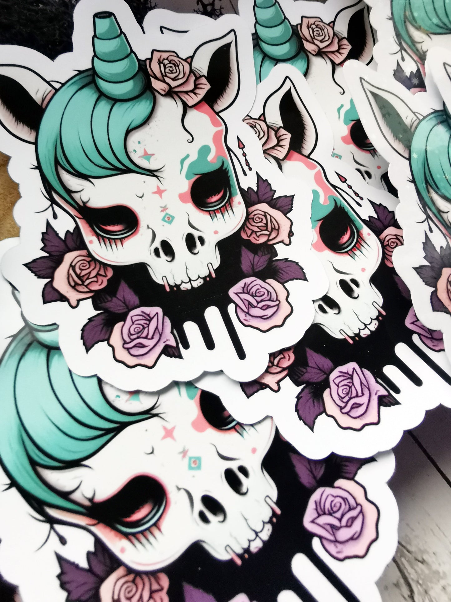 “Unicorn dark kawaii” stickers