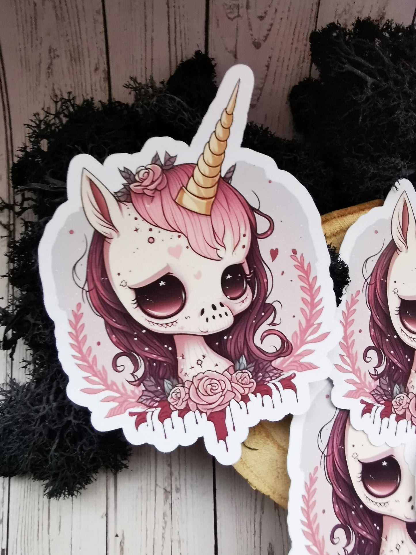 “Unicorn Dark Kawaii” Stickers