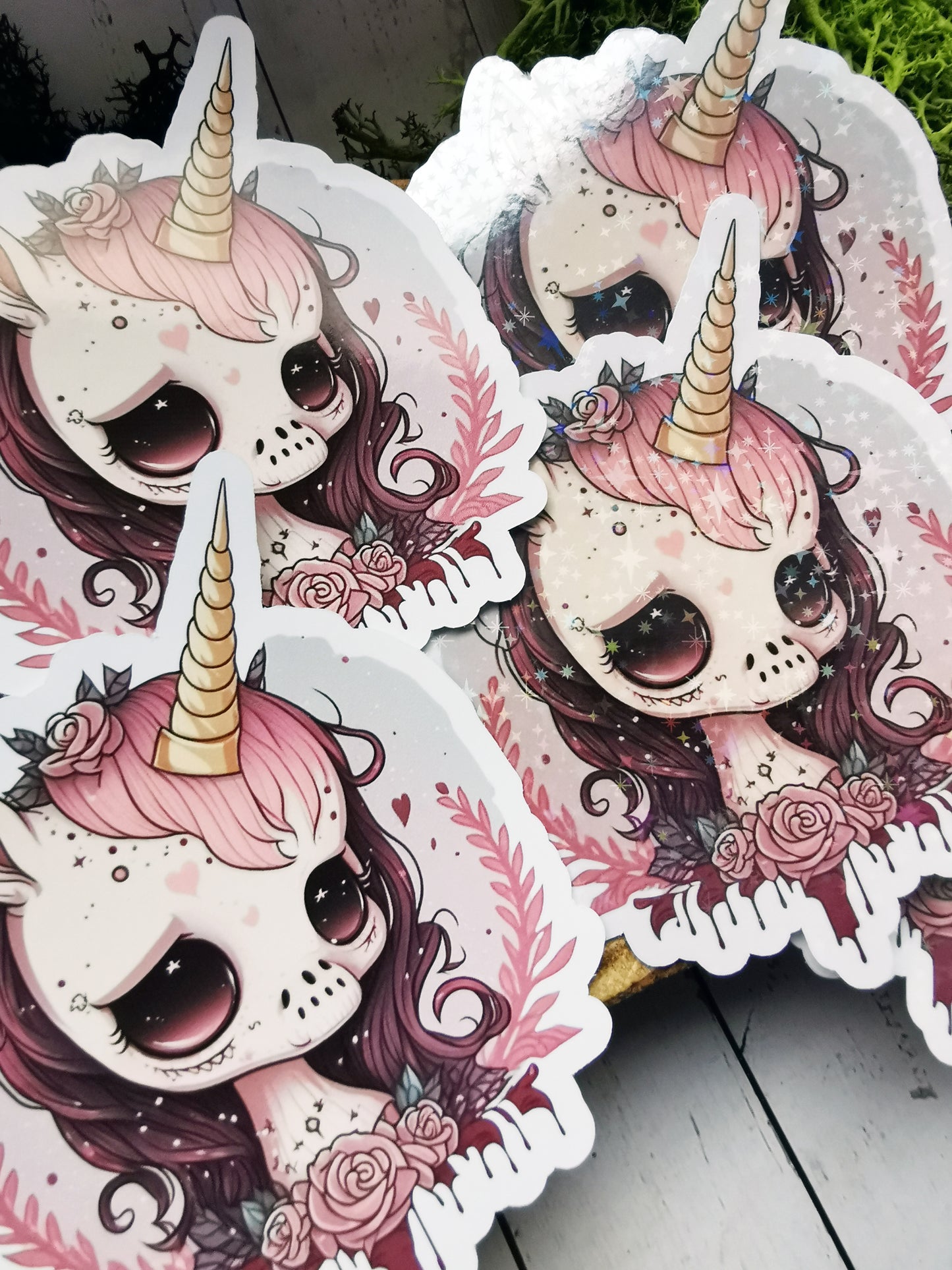 “Unicorn Dark Kawaii” Stickers