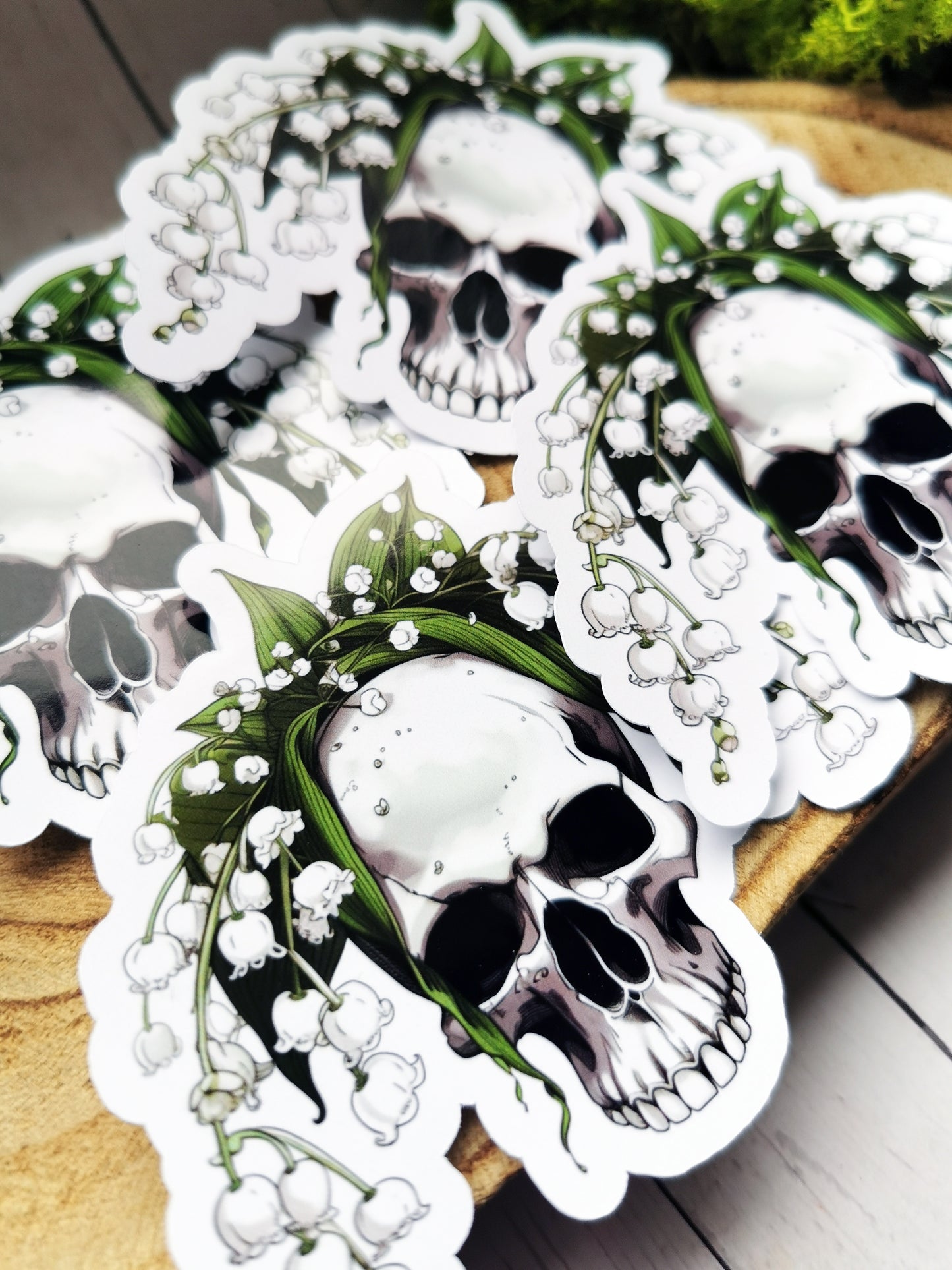 “Lily of the Valley Skull” stickers