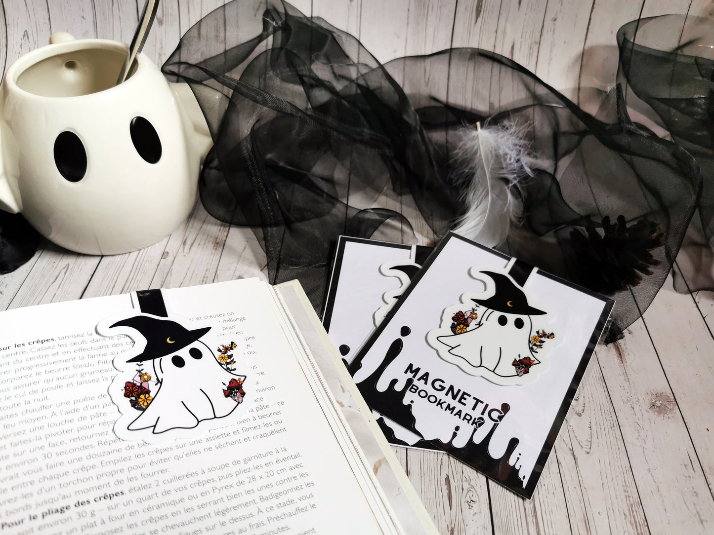 Marque-Page Magnétique "Witchy Ghost Flowers"