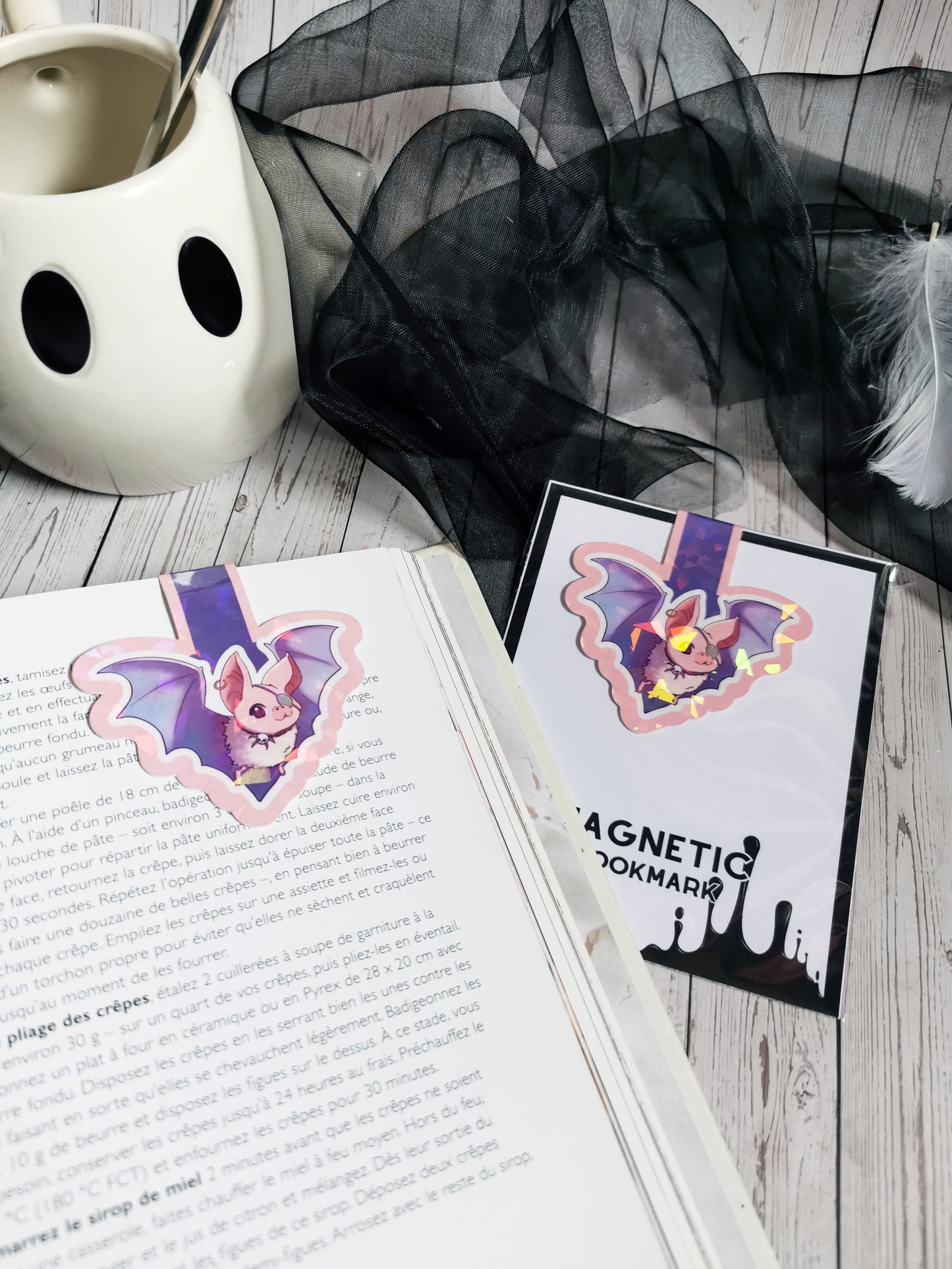 Magnetic Bookmark "Creepy Cute Bat - Holographic"