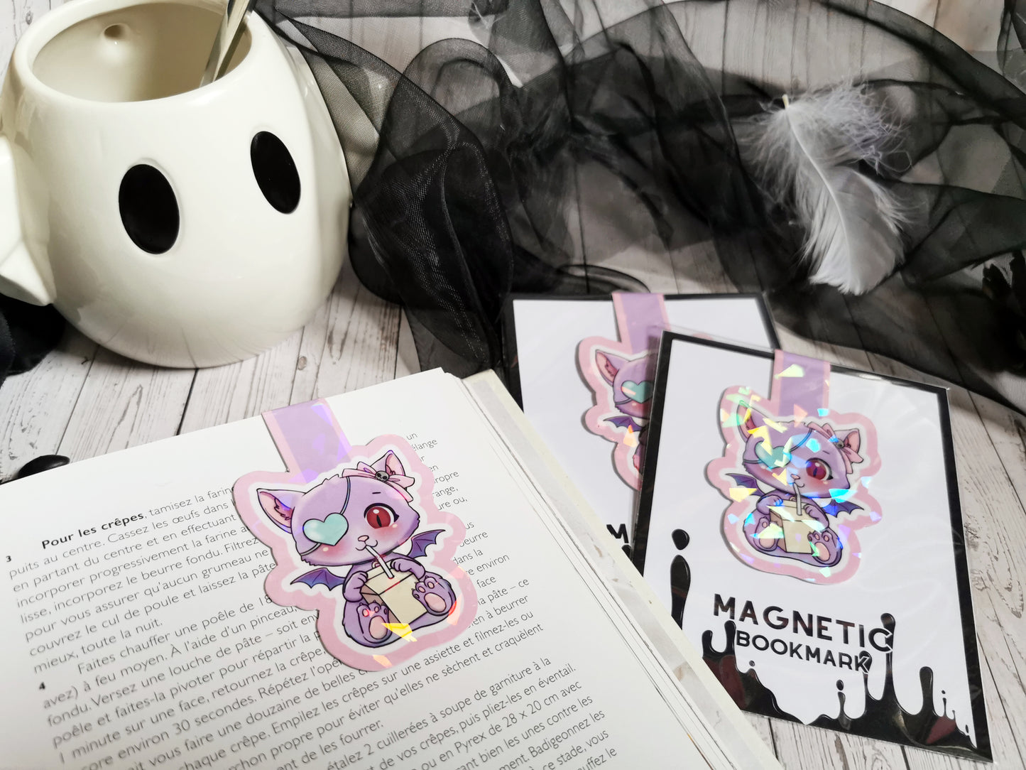 Marque-Page Magnétique "Creepy Cute Kitten - Holographic"