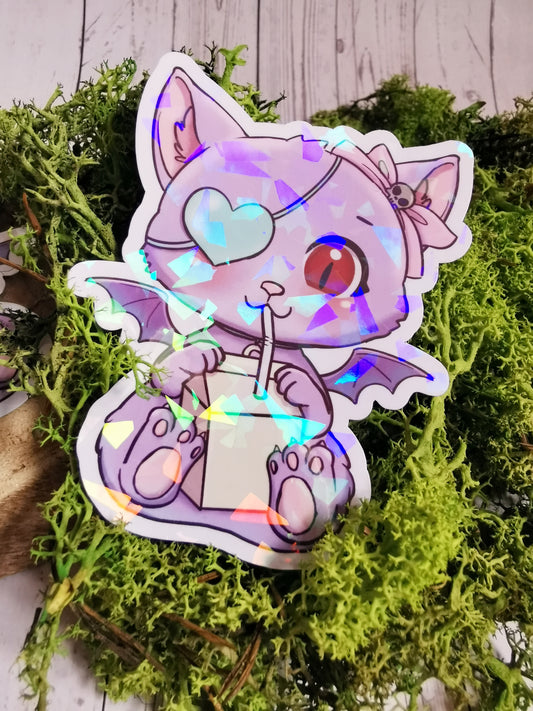 Stickers Holographic "Creepy Cute Kitty"