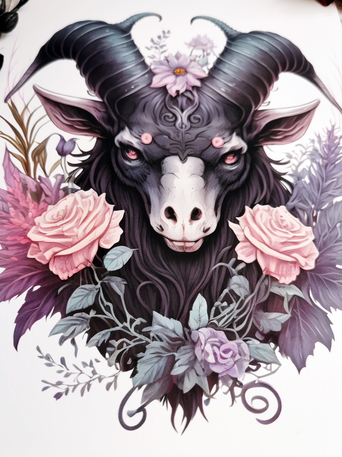 A4 Print Illustration "Baphomet Flowers"