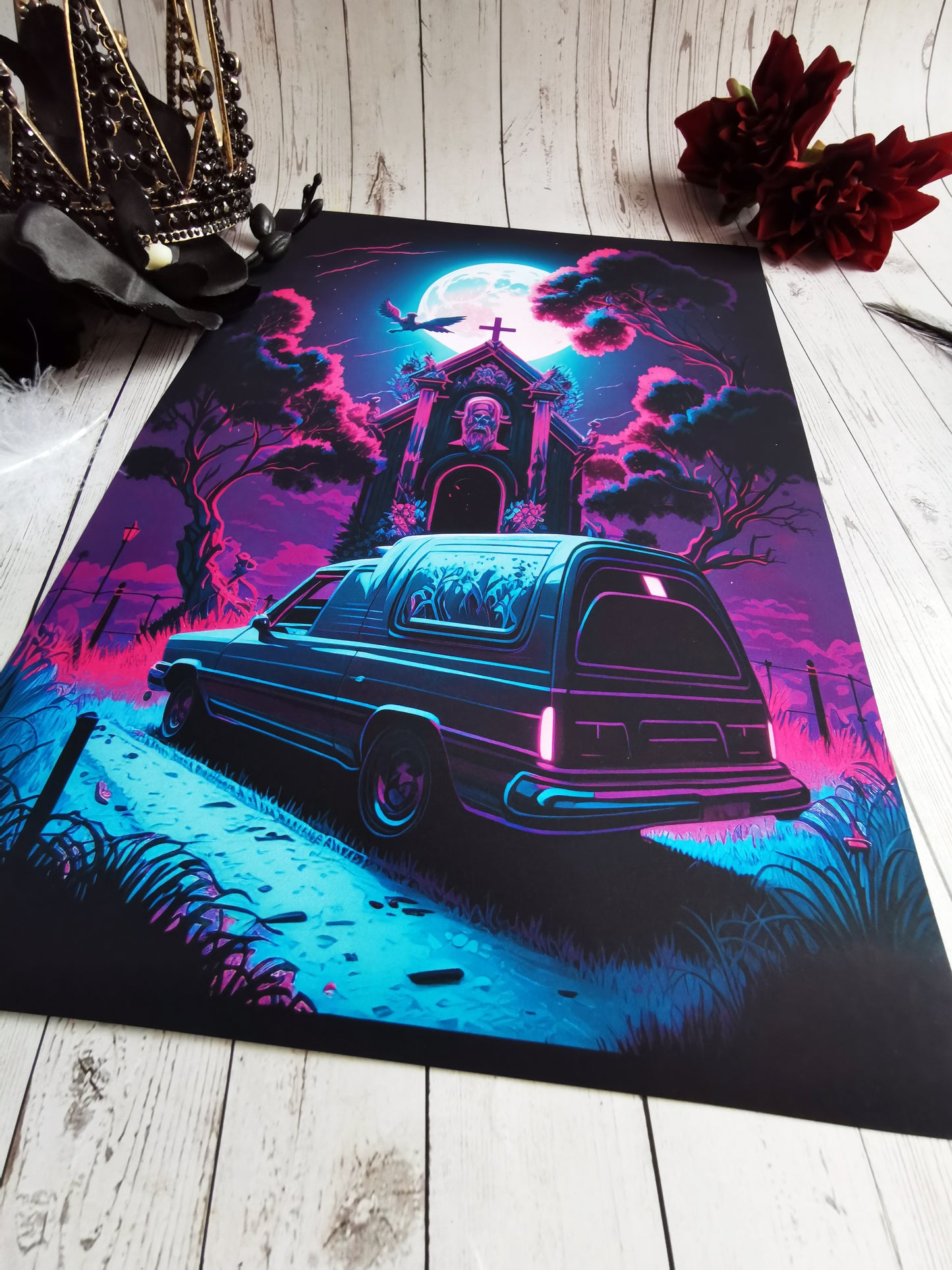 A4 Print Illustration "Cyber ​​Hearse"